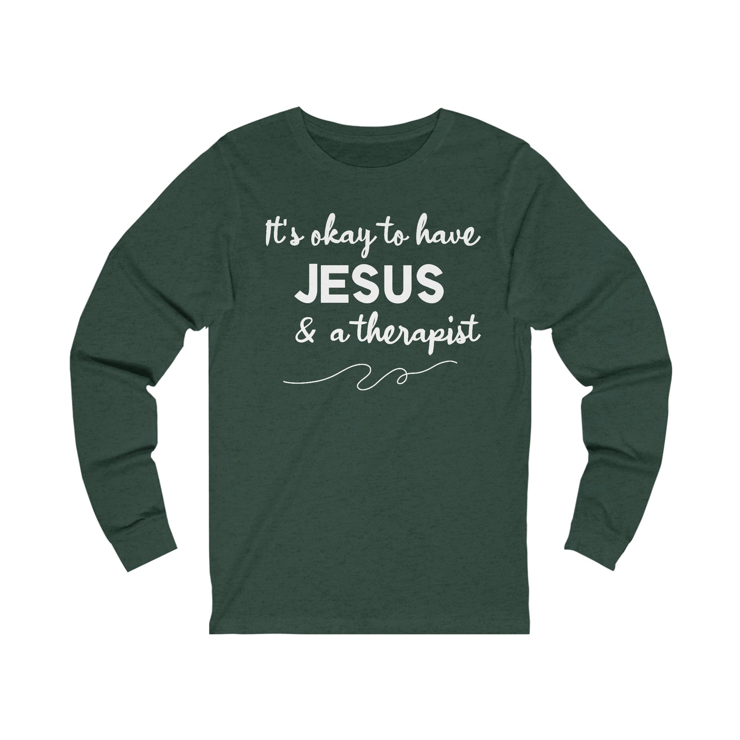 Women's Jesus & A Therapist (White Text) Long Sleeve T-Shirt