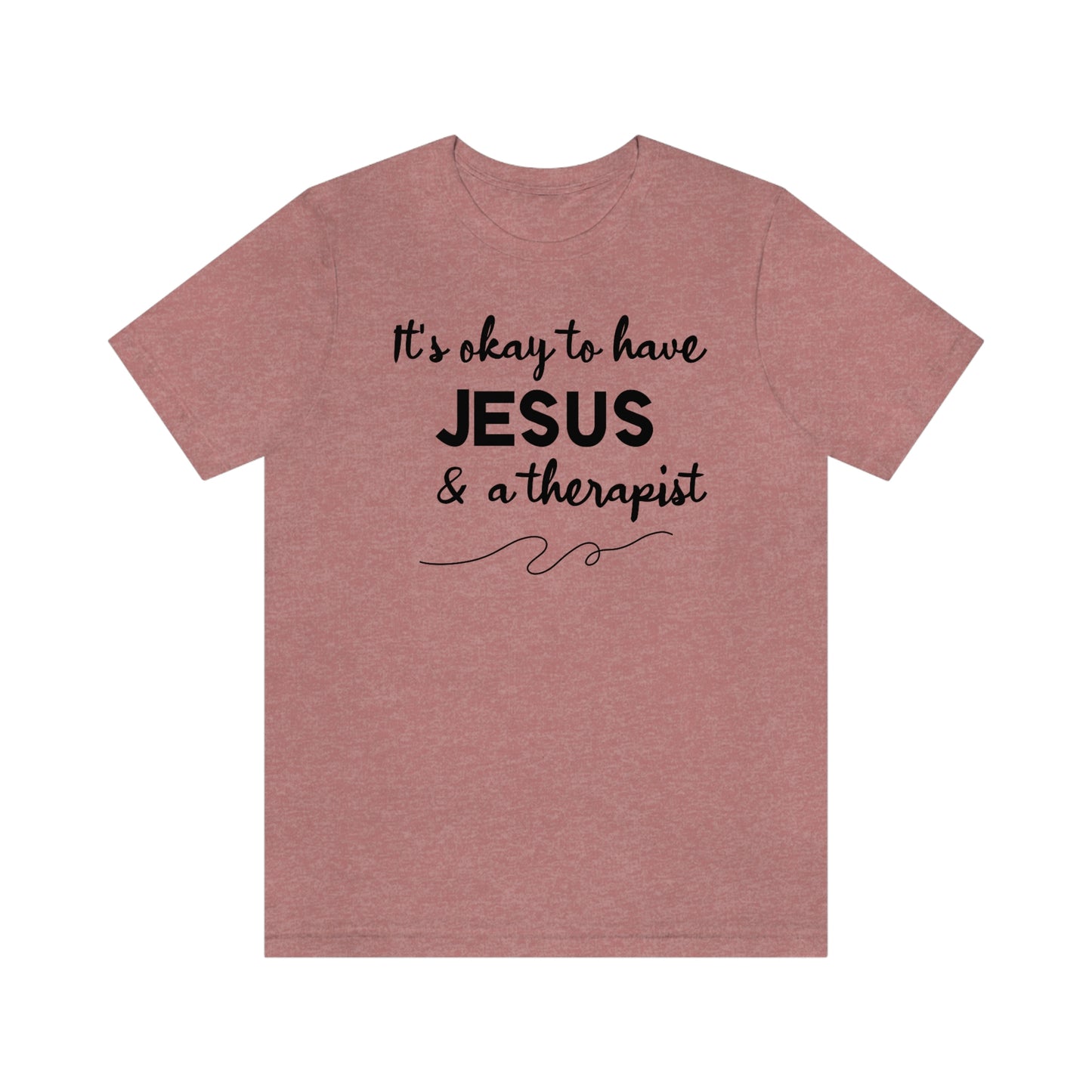 Women's Jesus & A Therapist (Black Text) Short Sleeve T-Shirt