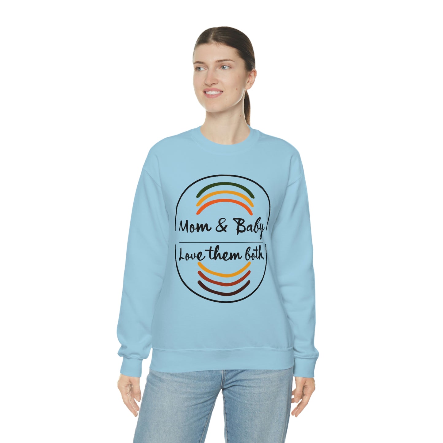 Women's Love Them Both (Black Text) Heavy Blend™ Crewneck Sweatshirt