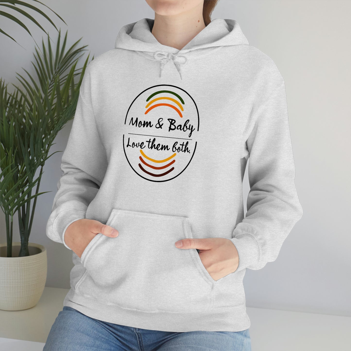 Women's Love Them Both (Black Text) Heavy Blend™ Hooded Sweatshirt