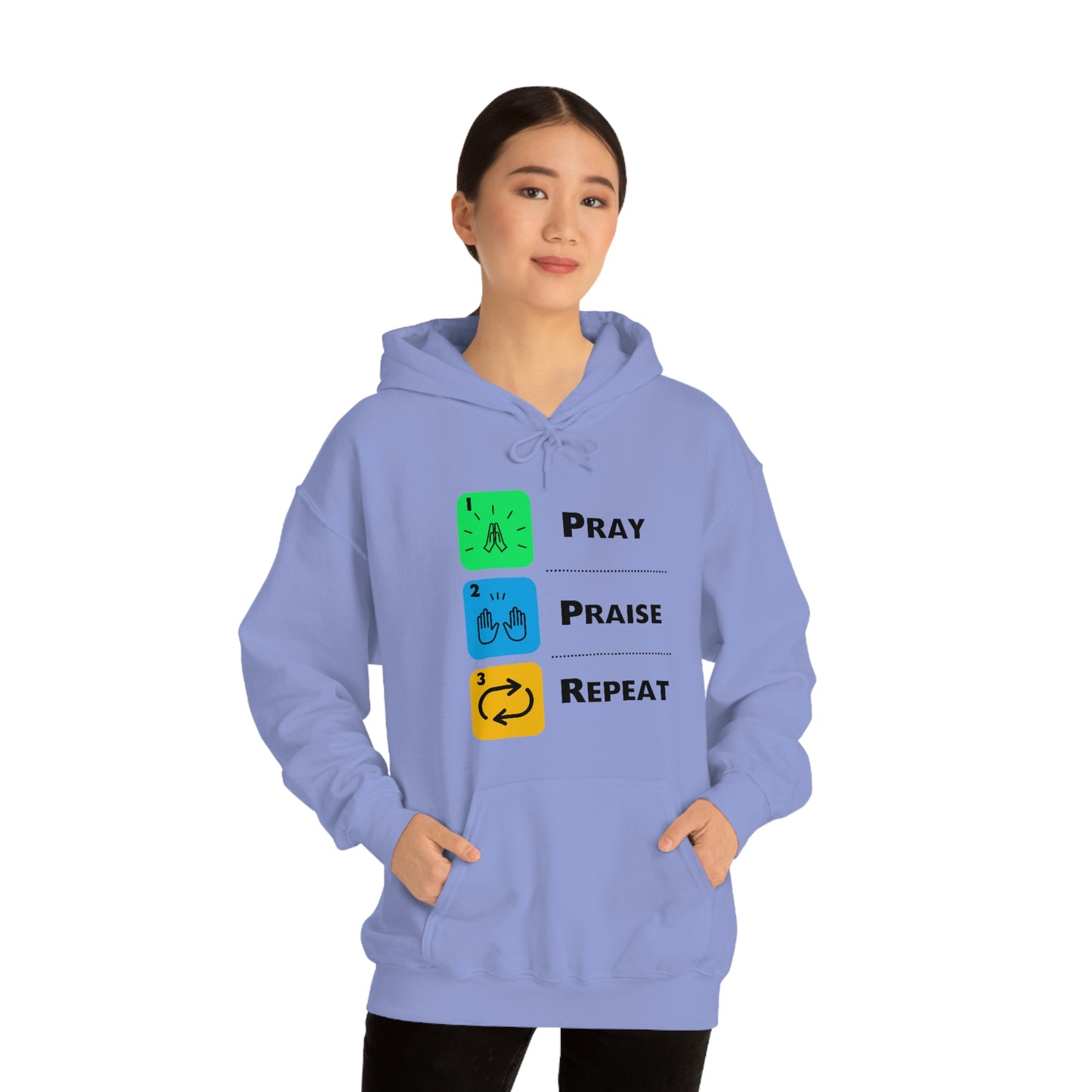 Unisex Pray, Praise, Repeat Heavy Blend™ Hooded Sweatshirt (Palette 2)