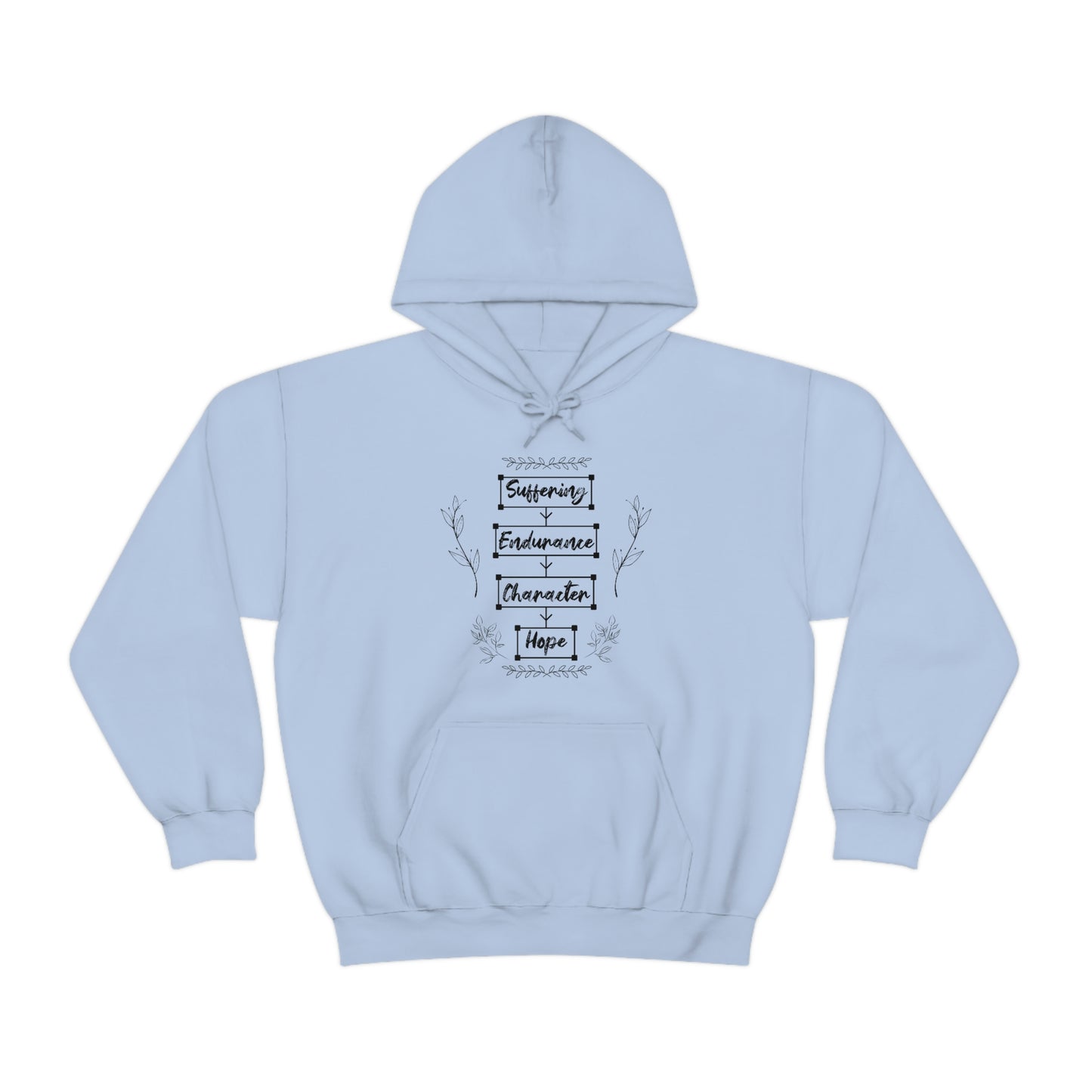 Women's Suffering Produces Hope (Romans 5:4) [Black Text] Heavy Blend™ Hooded Sweatshirt