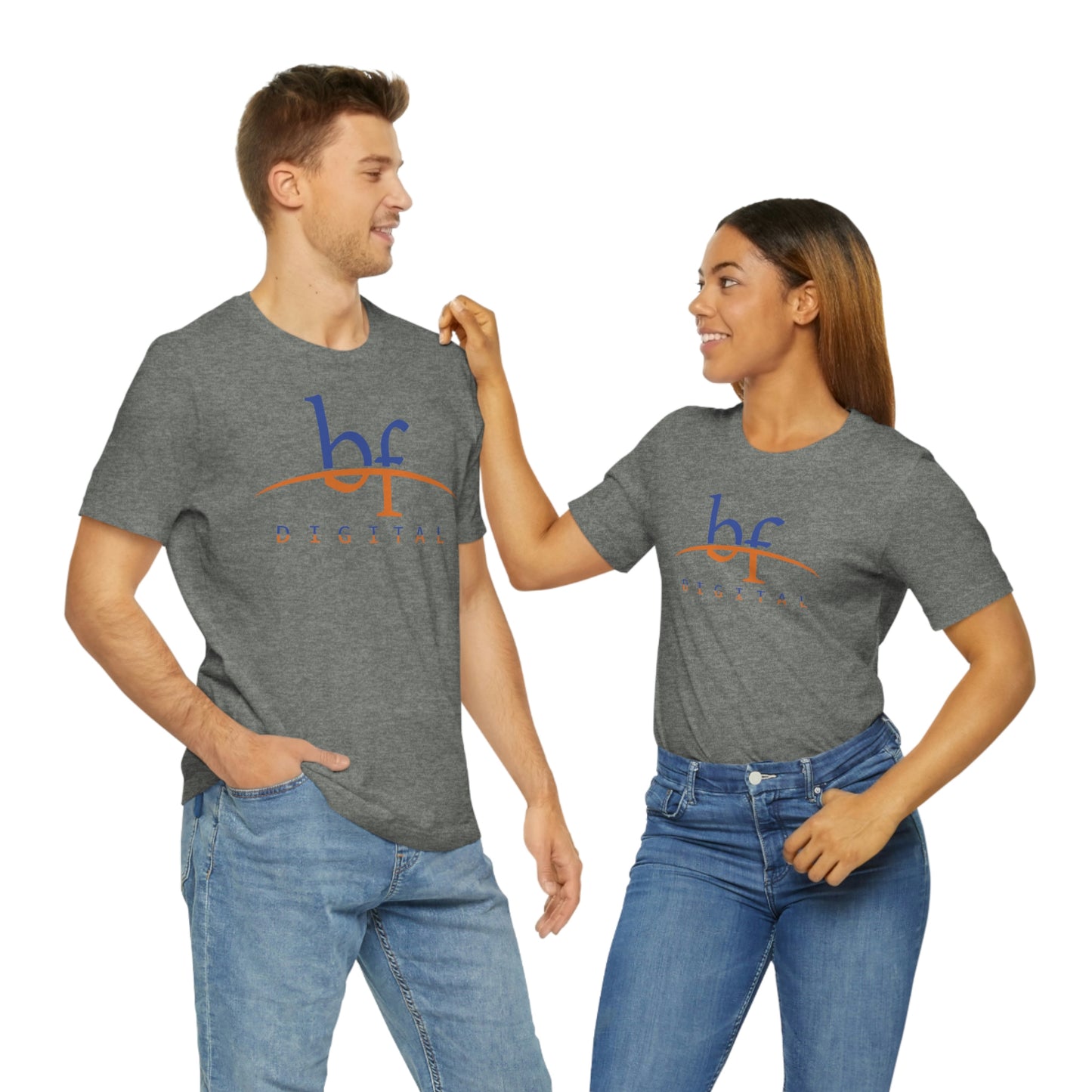 Unisex Blue Fire Digital Network Logo (Blue&Orange) Short Sleeve T-Shirt