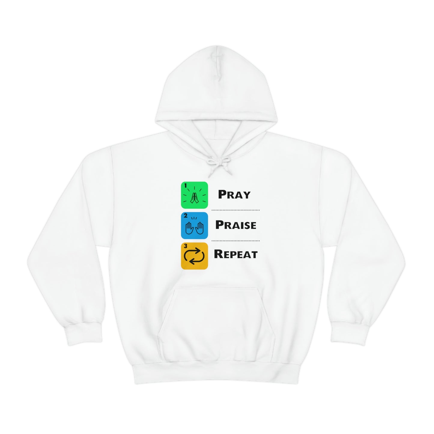 Unisex Pray, Praise, Repeat Heavy Blend™ Hooded Sweatshirt (Palette 2)