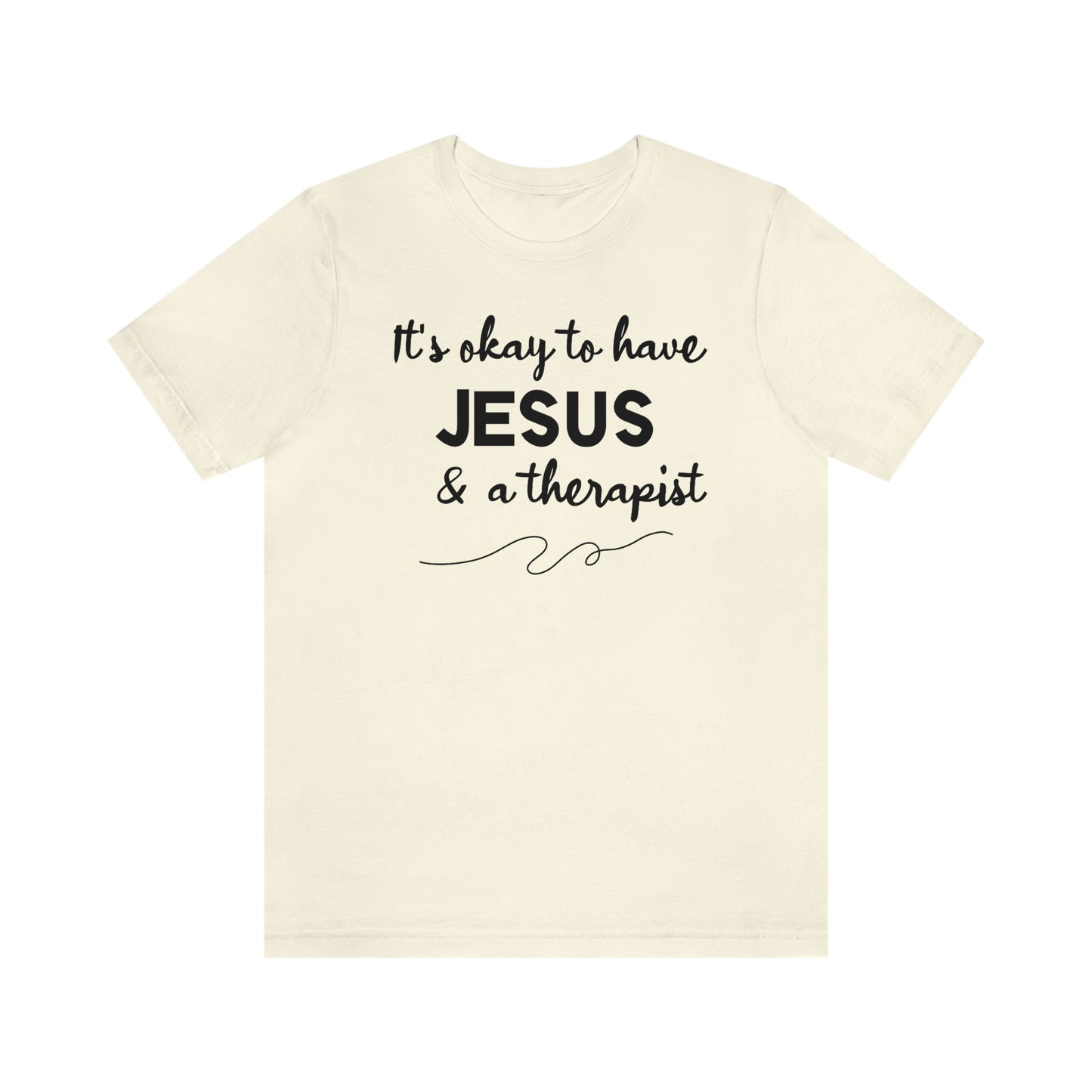 Women's Jesus & A Therapist (Black Text) Short Sleeve T-Shirt