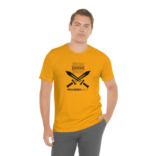Men's Iron Sharpens Iron (Black Art) Short Sleeve T-Shirt