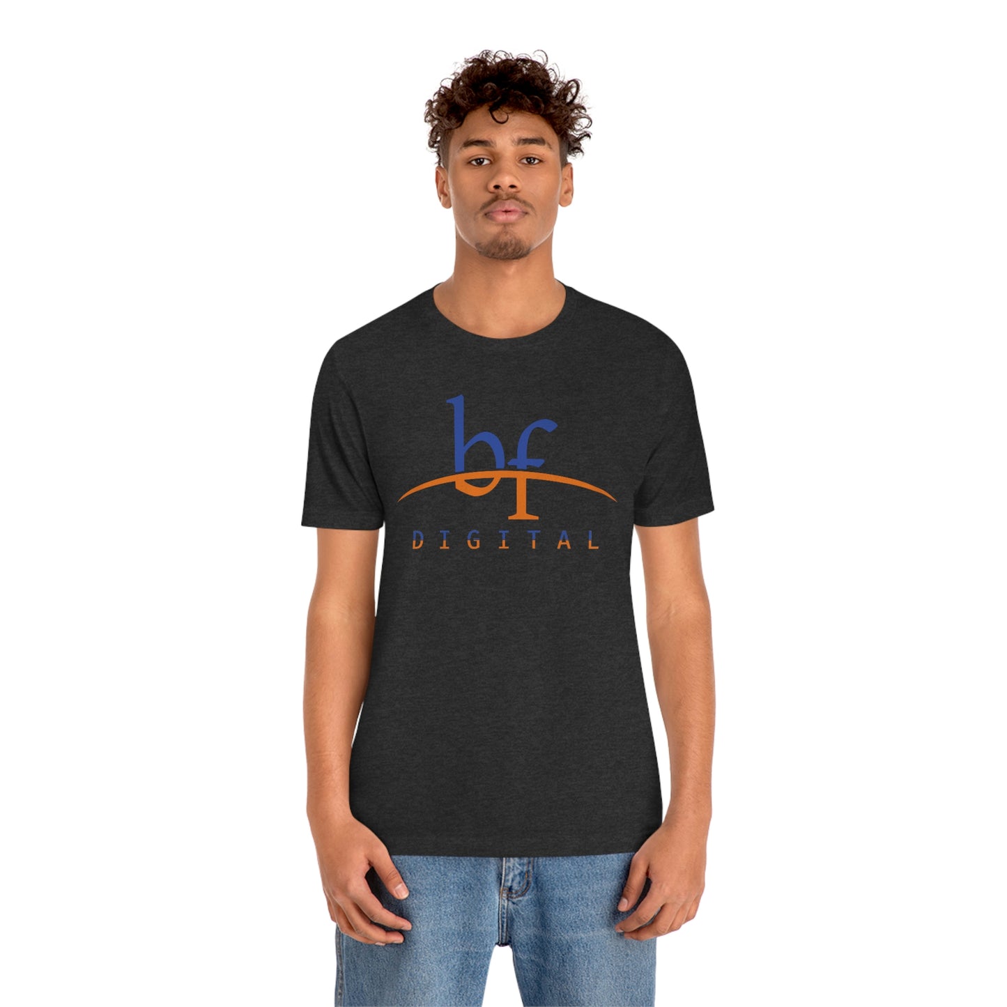 Unisex Blue Fire Digital Network Logo (Blue&Orange) Short Sleeve T-Shirt