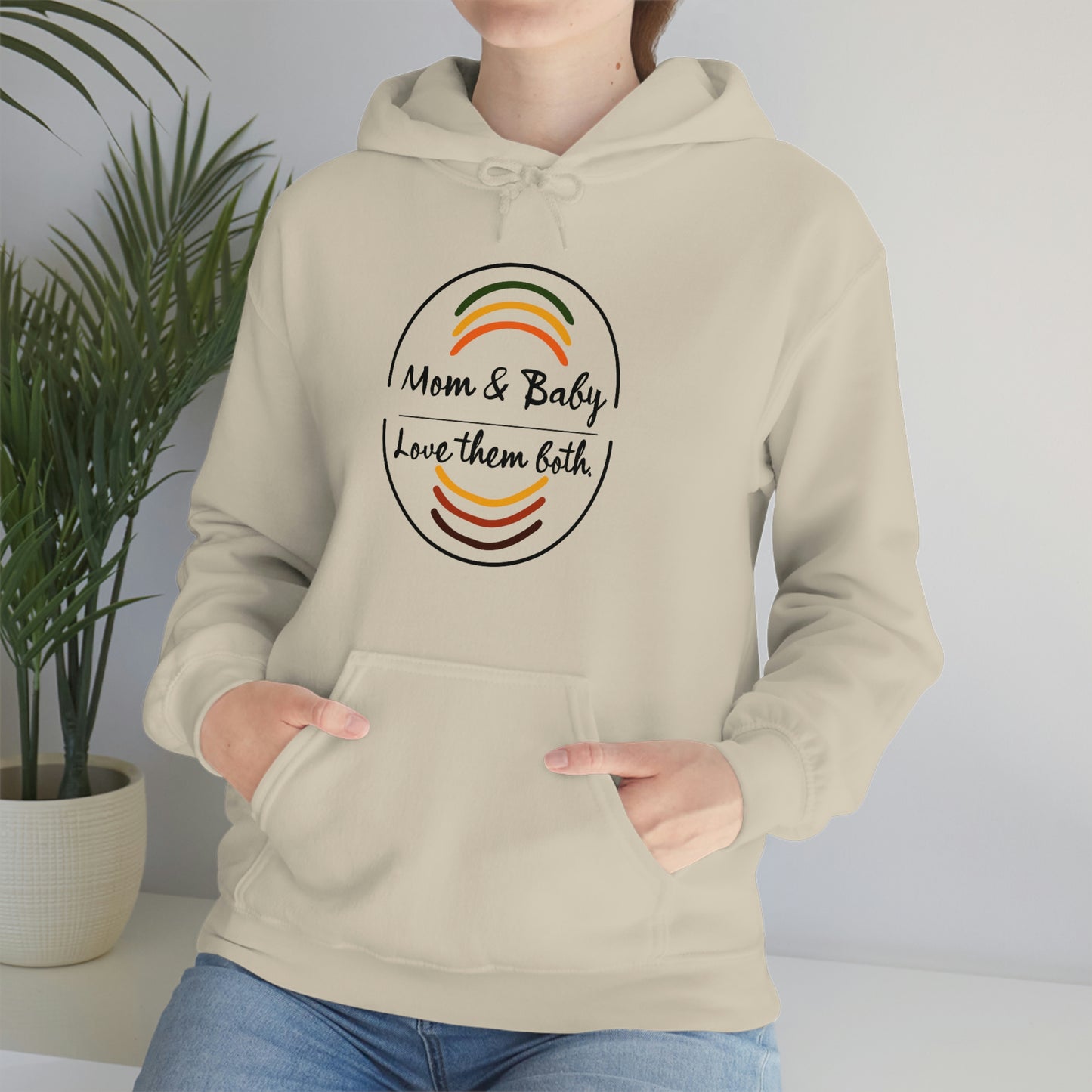 Women's Love Them Both (Black Text) Heavy Blend™ Hooded Sweatshirt