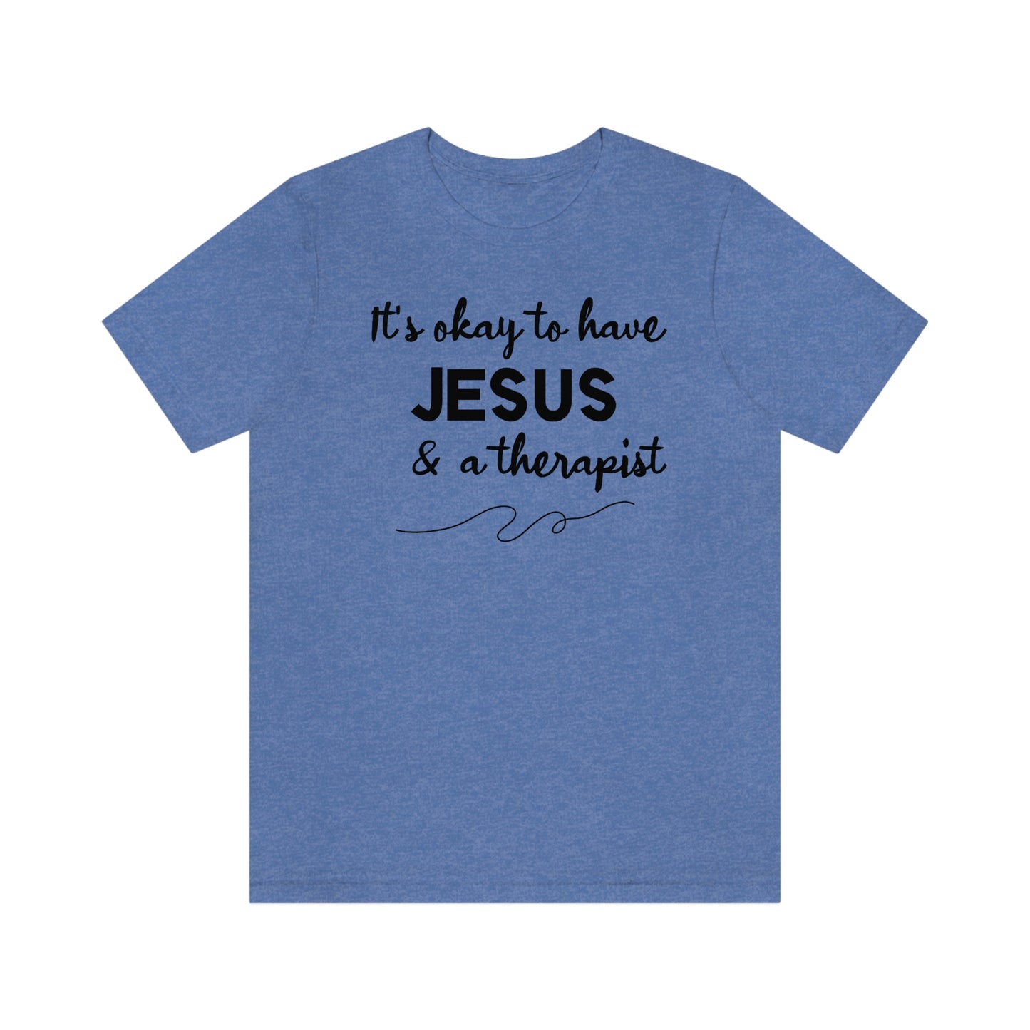 Women's Jesus & A Therapist (Black Text) Short Sleeve T-Shirt