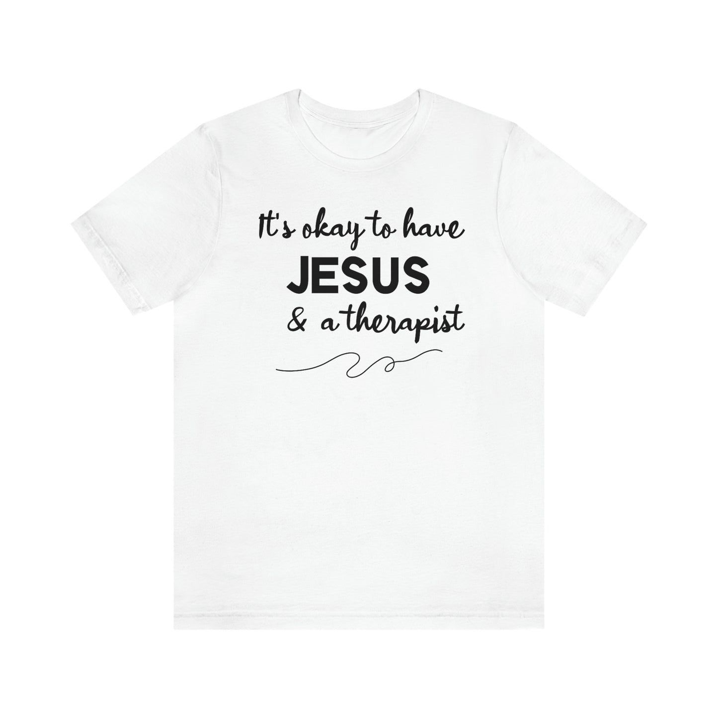 Women's Jesus & A Therapist (Black Text) Short Sleeve T-Shirt