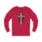 Men's Justified & Sinner (Romans 5:8) [Black Art] Long Sleeve T-Shirt