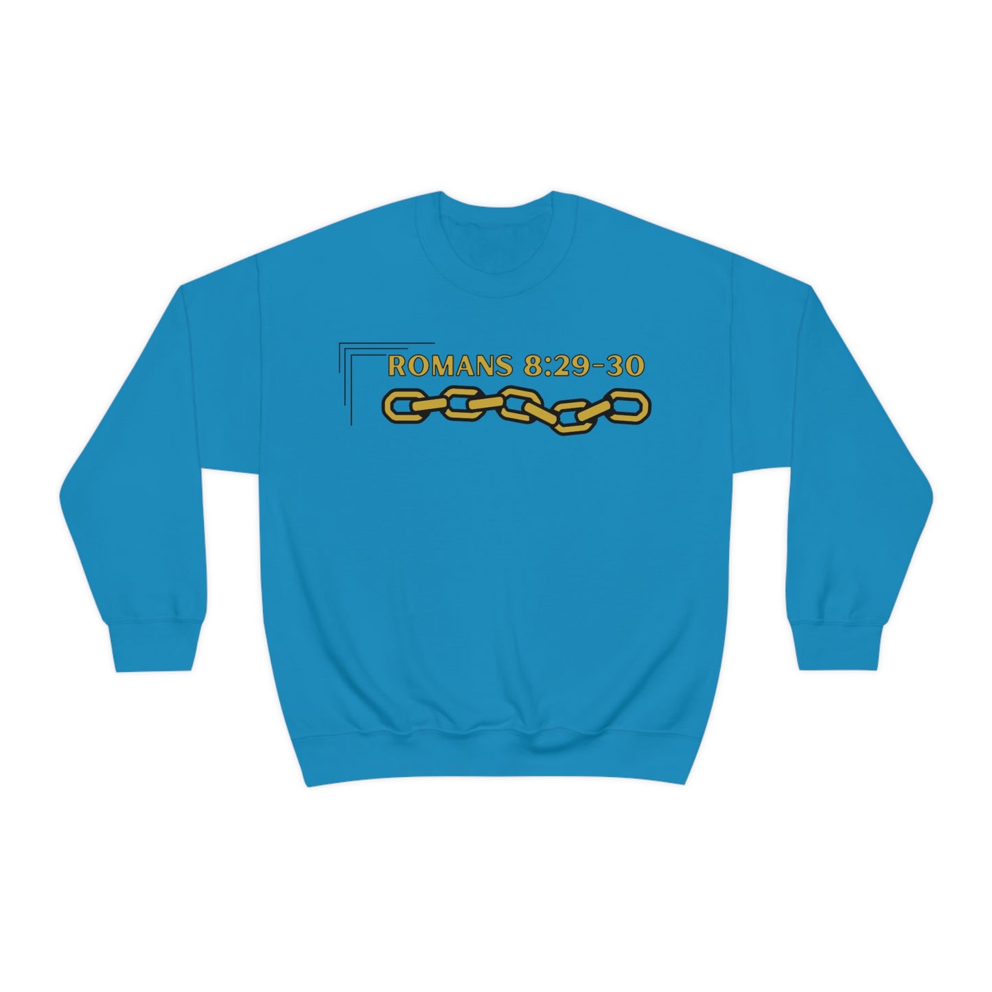 Unisex Golden Chain of Redemption (Romans 8:28-29) [Gold] Heavy Blend™ Crewneck Sweatshirt