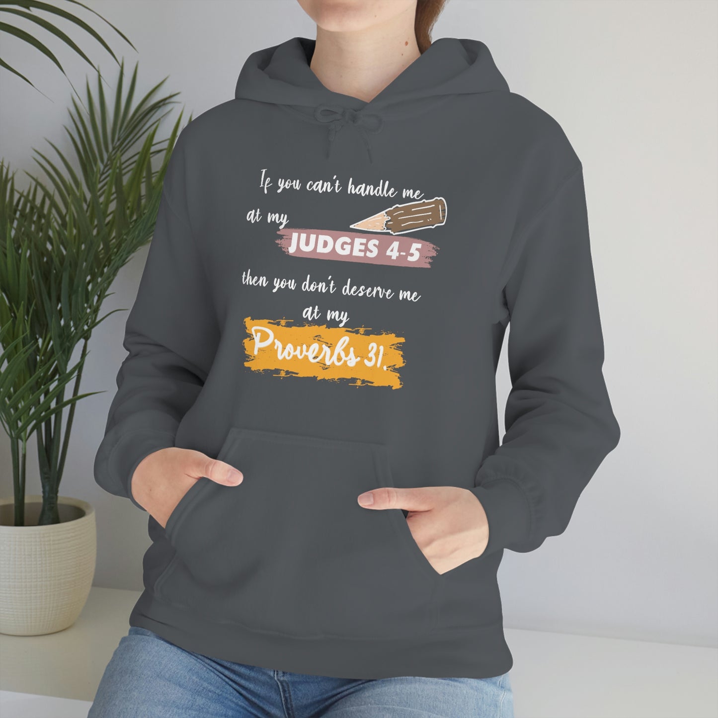 Women's Judges 4-5/Proverbs 31 (White Text) Heavy Blend™ Hooded Sweatshirt