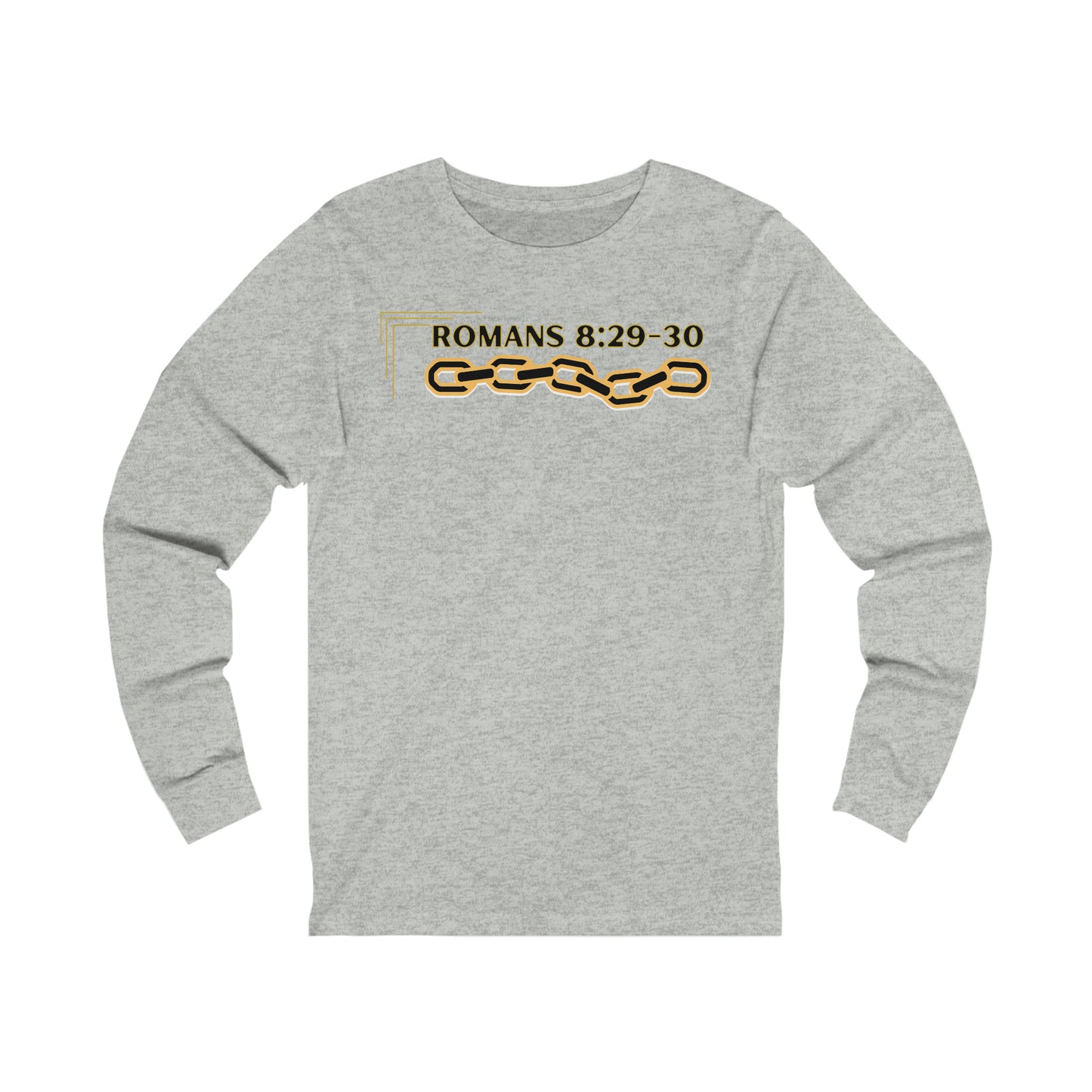 Unisex Golden Chain of Redemption (Romans 8:28-29) [Black] Long Sleeve T-Shirt