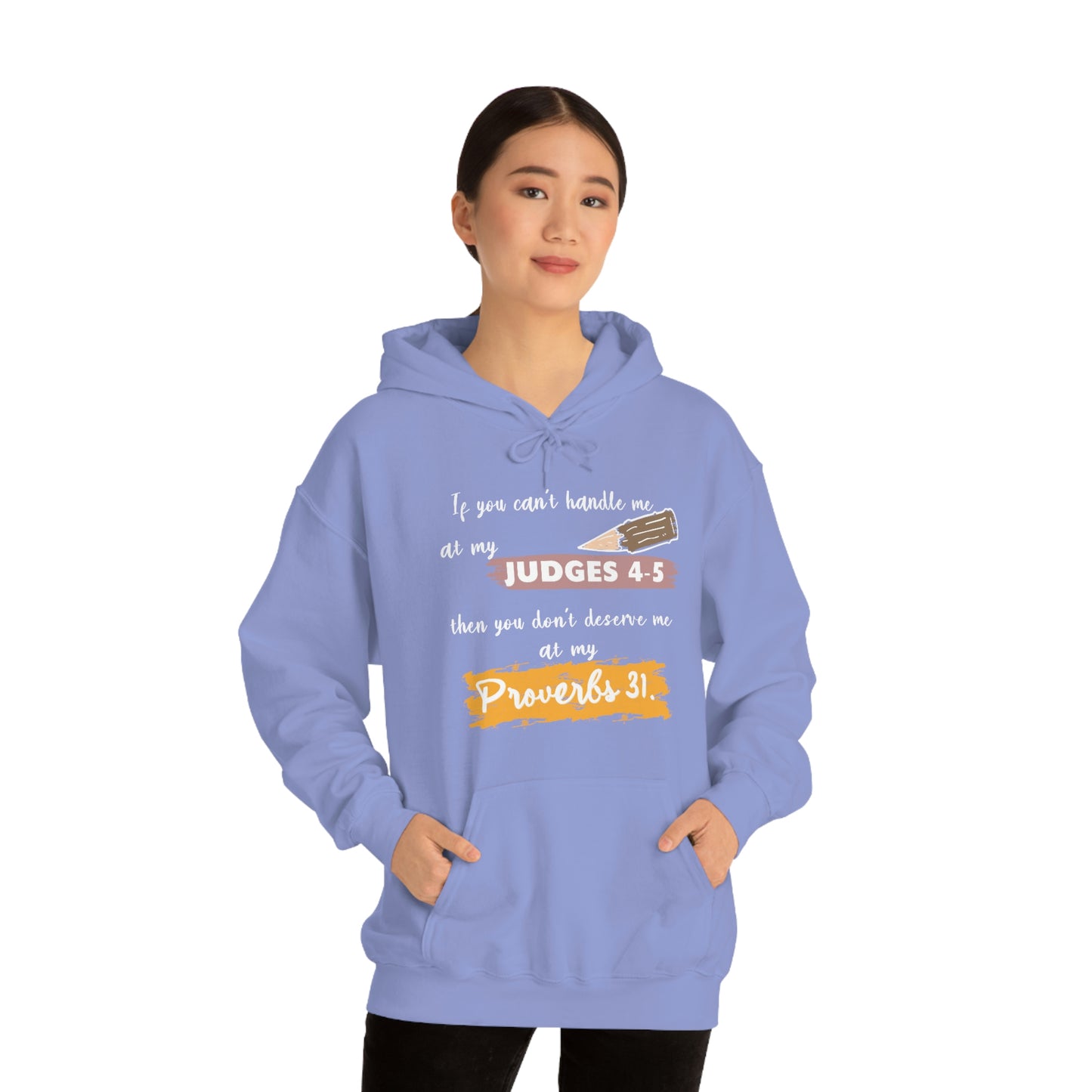 Women's Judges 4-5/Proverbs 31 (White Text) Heavy Blend™ Hooded Sweatshirt