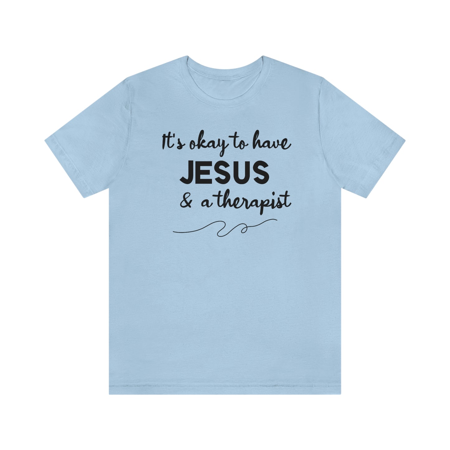 Women's Jesus & A Therapist (Black Text) Short Sleeve T-Shirt