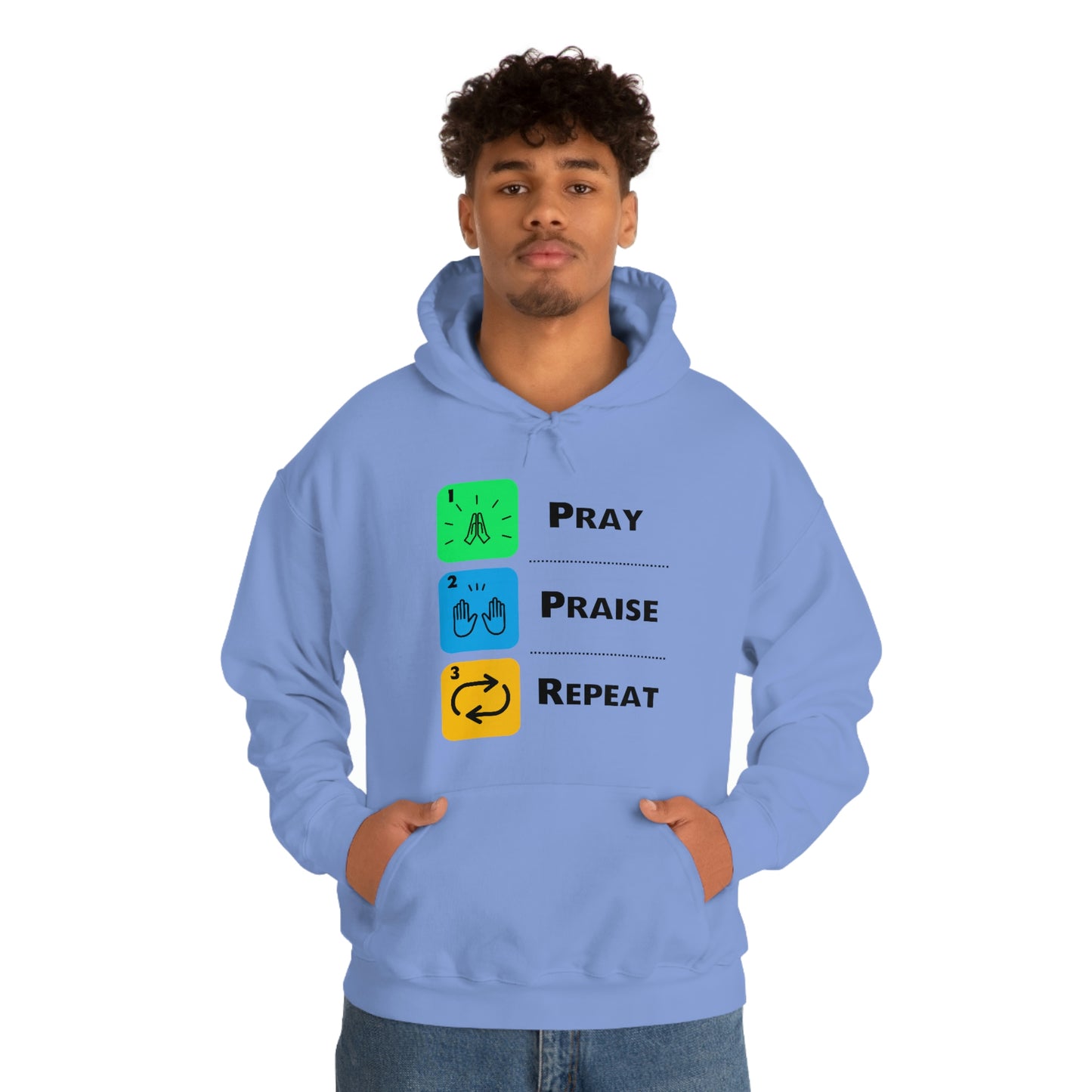 Unisex Pray, Praise, Repeat Heavy Blend™ Hooded Sweatshirt (Palette 2)