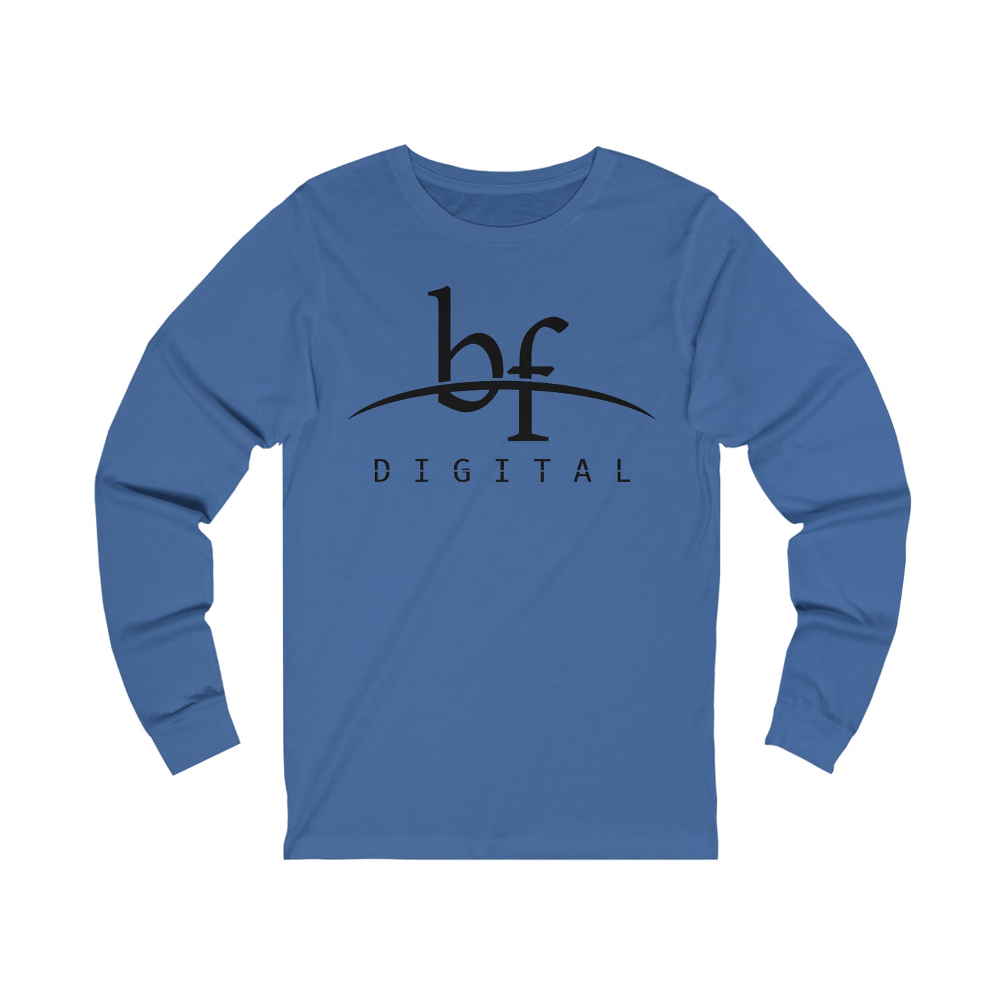 Unisex Blue Fire Digital Network Logo (Black) Long Sleeve T-Shirt