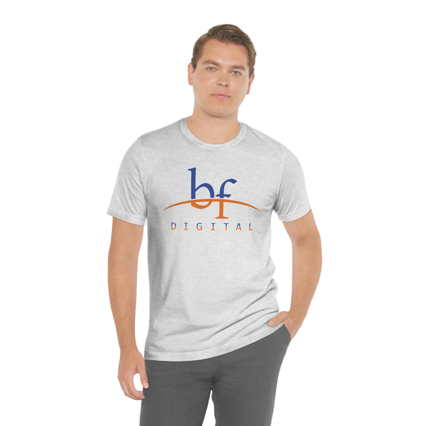 Unisex Blue Fire Digital Network Logo (Blue&Orange) Short Sleeve T-Shirt