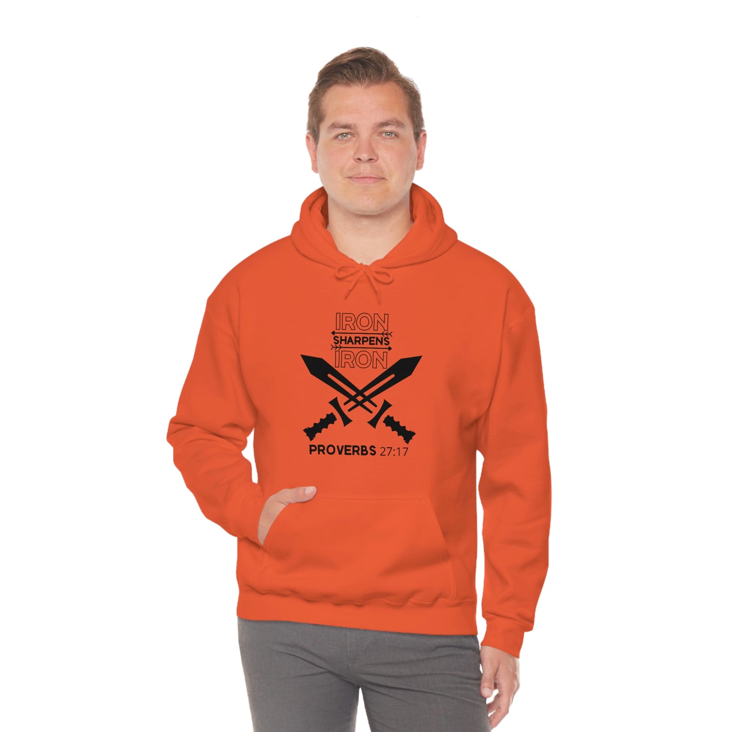 Men's Iron Sharpens Iron (Black Art) Heavy Blend™ Hooded Sweatshirt