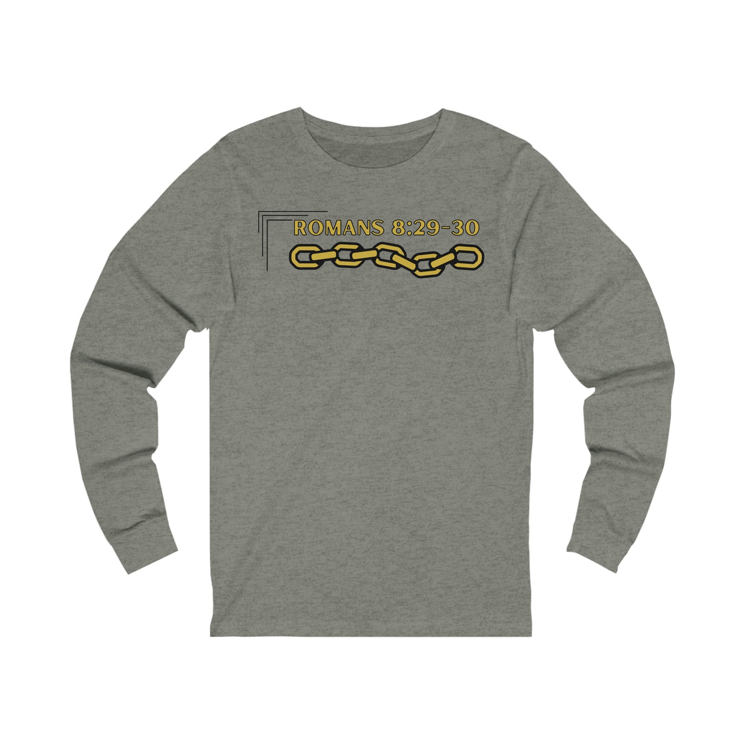 Unisex Golden Chain of Redemption (Romans 8:28-29) [Gold] Long Sleeve T-Shirt