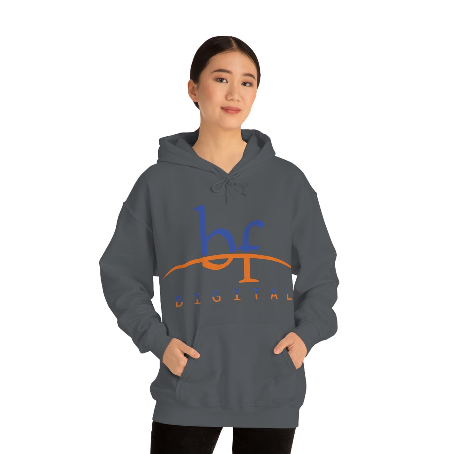 Unisex Blue Fire Digital Network Logo (Blue&Orange) Heavy Blend™ Hooded Sweatshirt