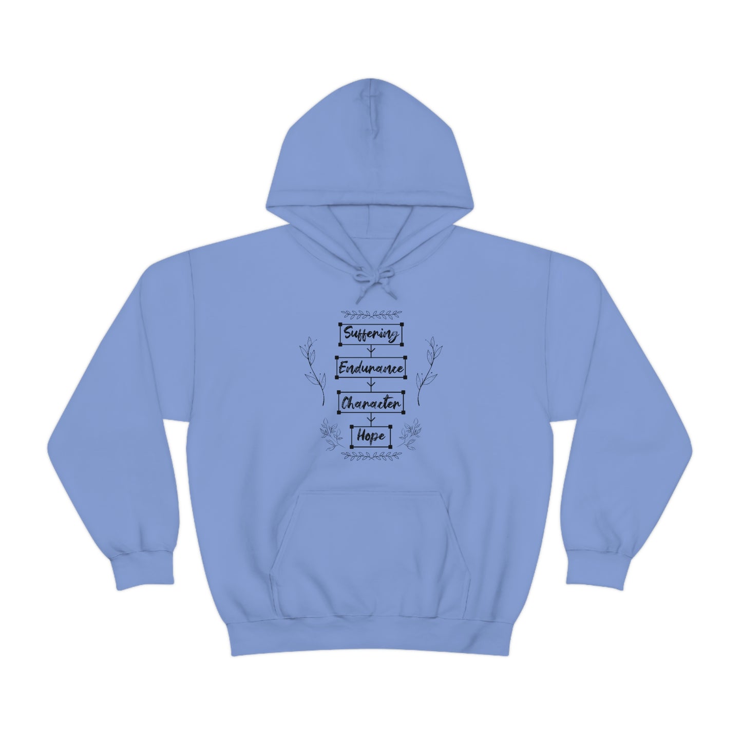 Women's Suffering Produces Hope (Romans 5:4) [Black Text] Heavy Blend™ Hooded Sweatshirt