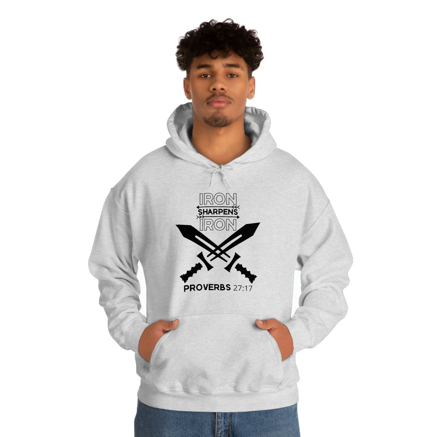 Men's Iron Sharpens Iron (Black Art) Heavy Blend™ Hooded Sweatshirt