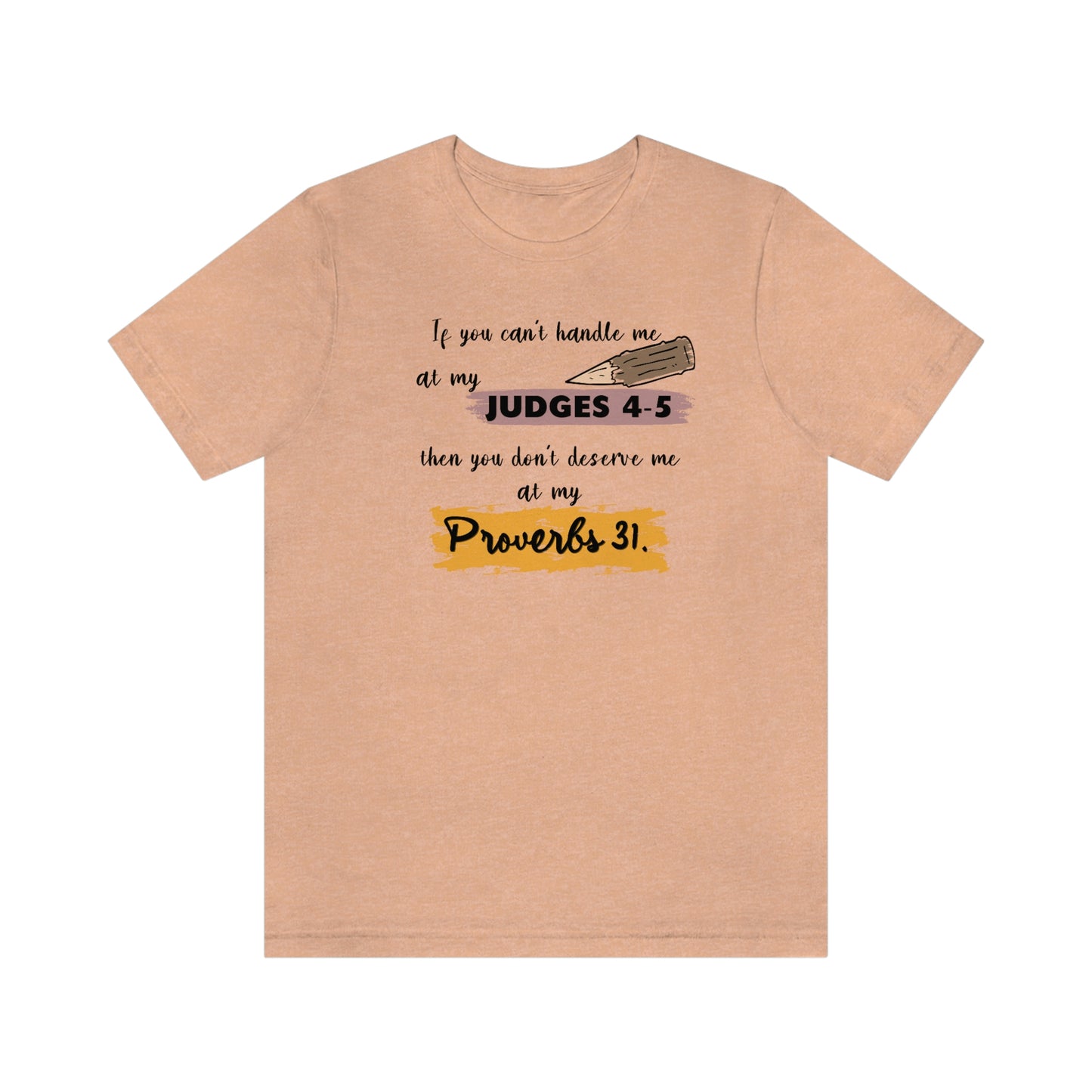 Women's Judges 4-5/Proverbs 31 (Black Text) Short Sleeve T-Shirt