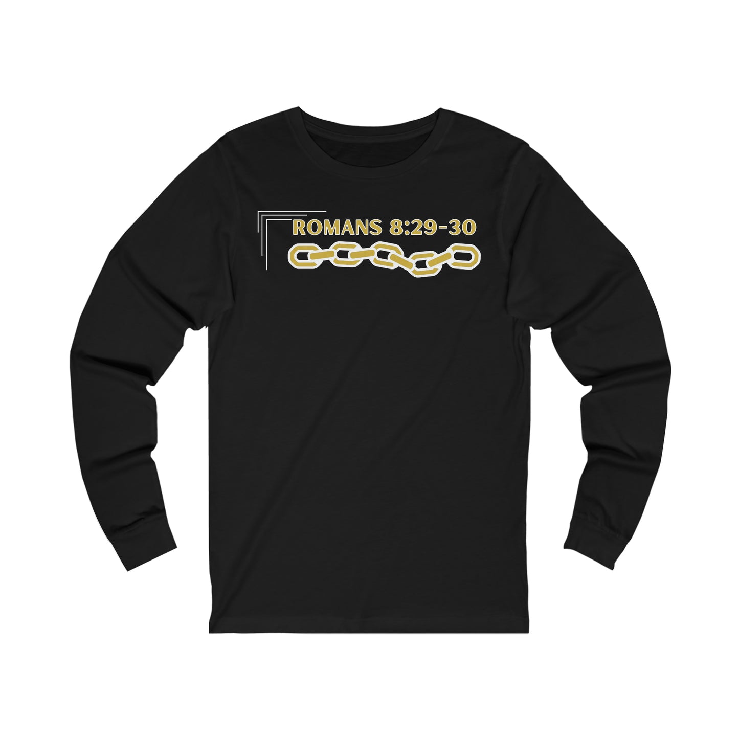 Unisex Golden Chain of Redemption (Romans 8:28-29) [White] Long Sleeve T-Shirt