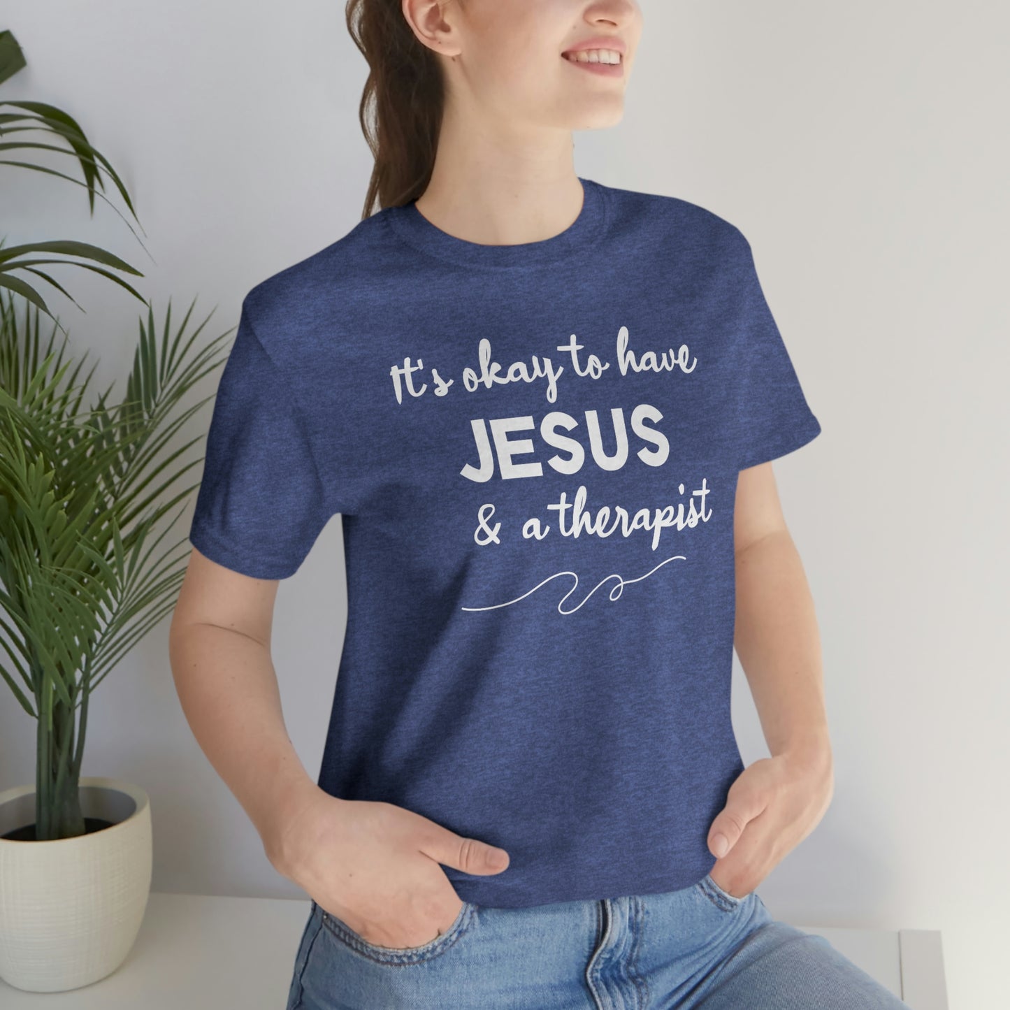 Women's Jesus & A Therapist (White Text) Short Sleeve T-Shirt