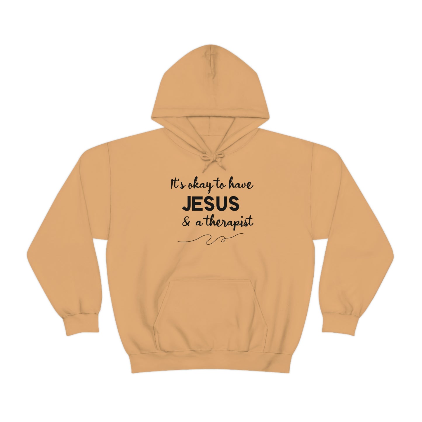 Women's Jesus & A Therapist (Black Text) Heavy Blend™ Hooded Sweatshirt