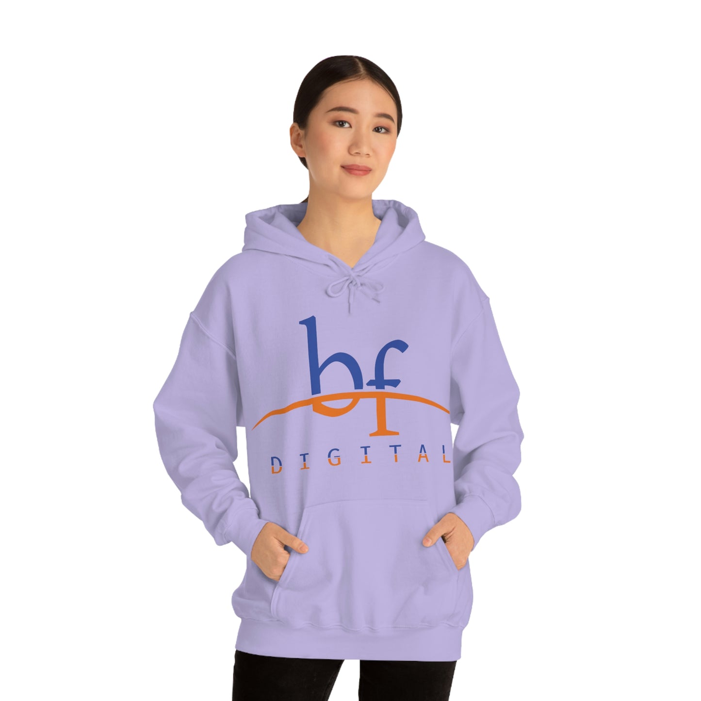 Unisex Blue Fire Digital Network Logo (Blue&Orange) Heavy Blend™ Hooded Sweatshirt