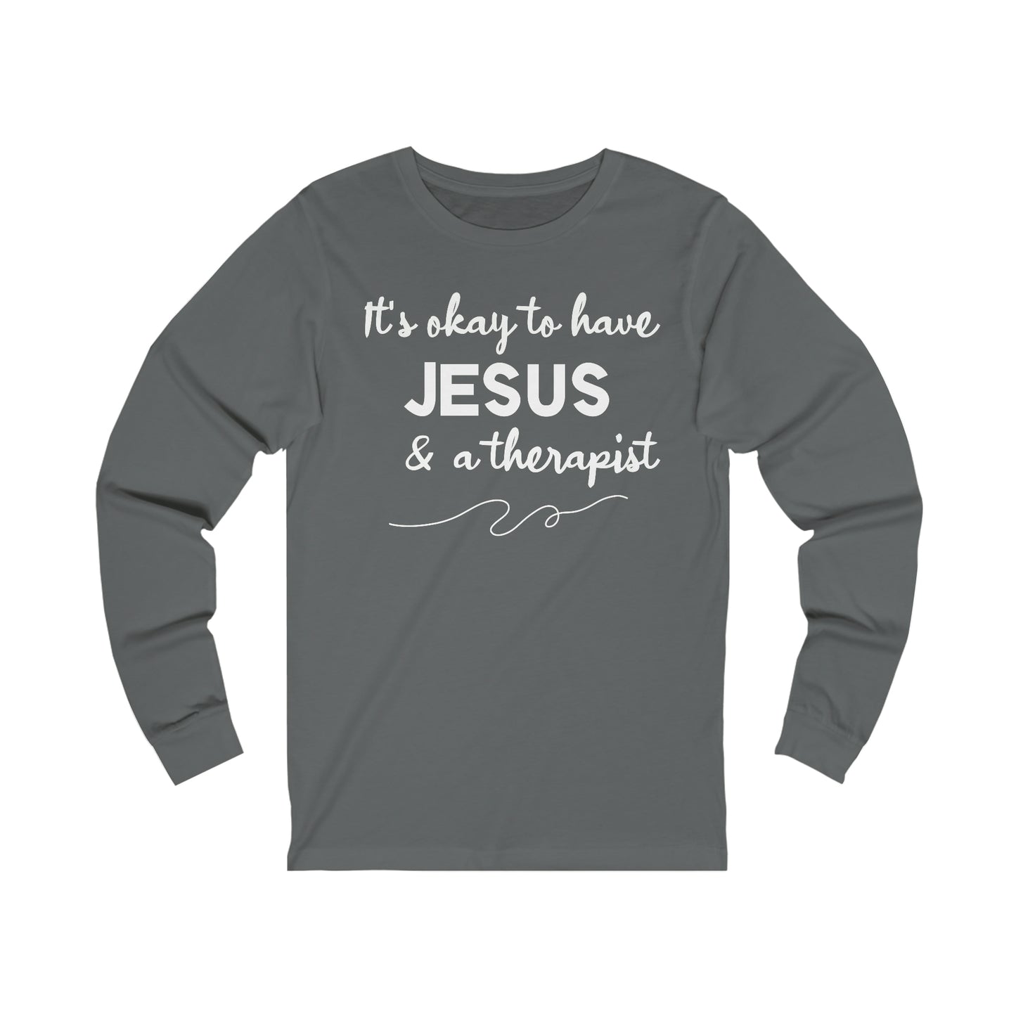 Women's Jesus & A Therapist (White Text) Long Sleeve T-Shirt