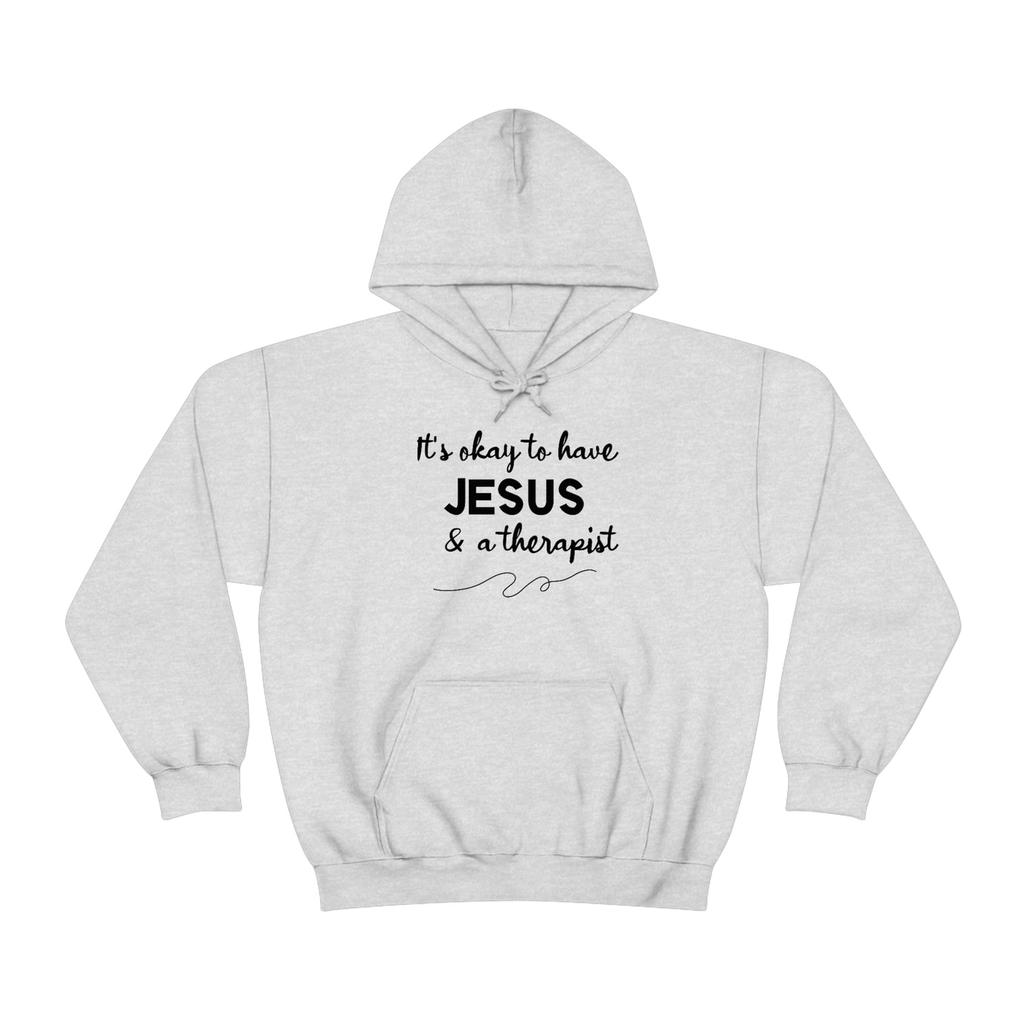 Women's Jesus & A Therapist (Black Text) Heavy Blend™ Hooded Sweatshirt