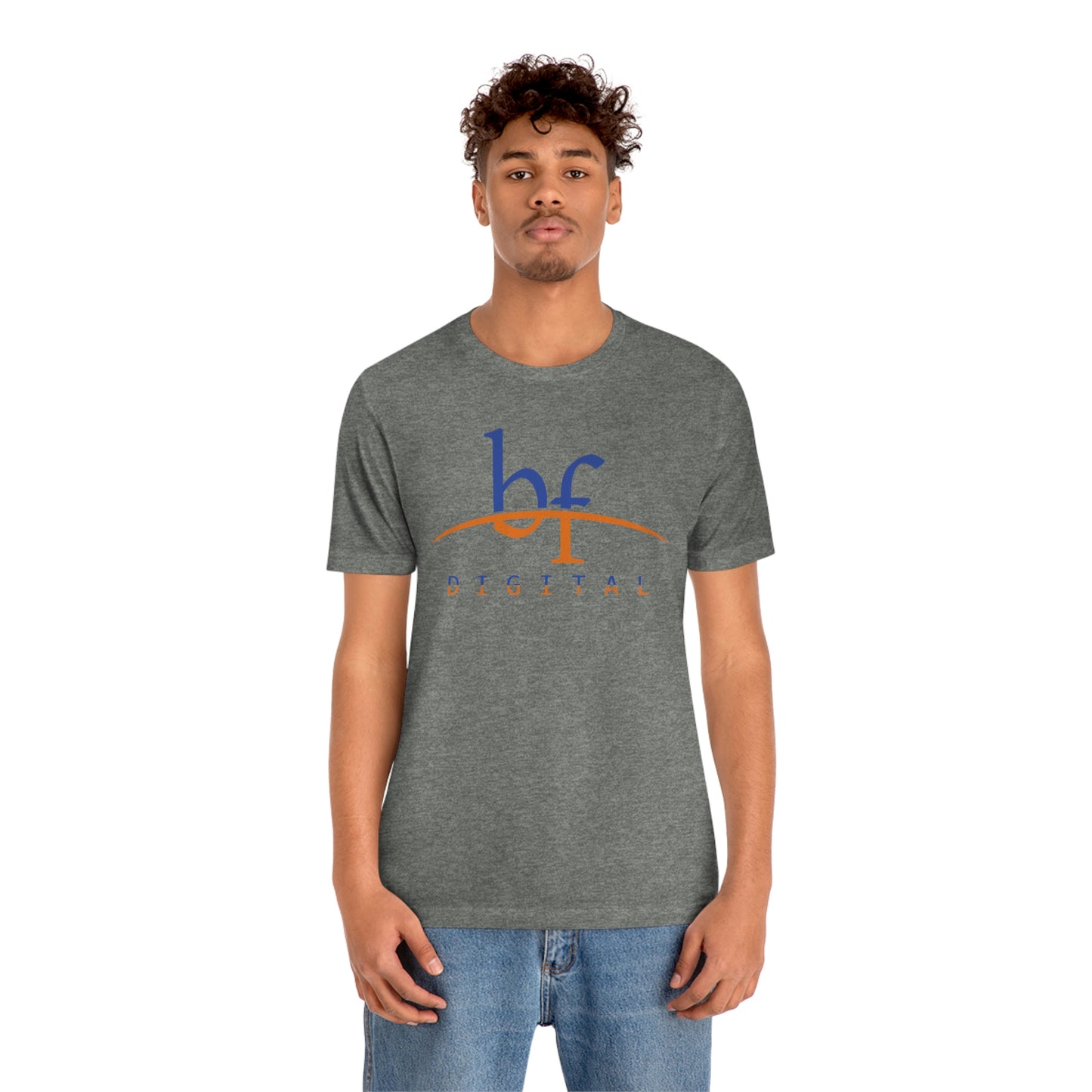 Unisex Blue Fire Digital Network Logo (Blue&Orange) Short Sleeve T-Shirt