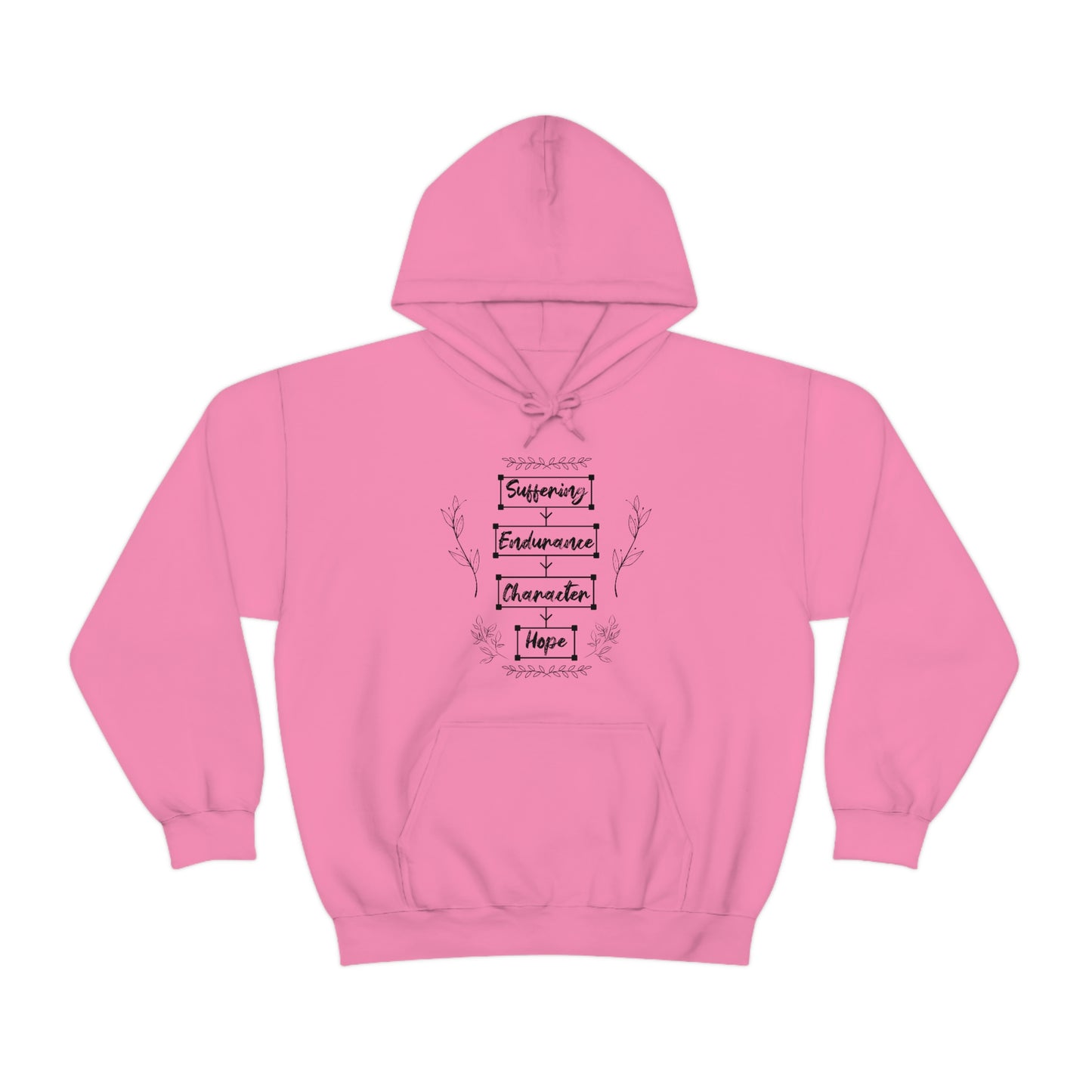 Women's Suffering Produces Hope (Romans 5:4) [Black Text] Heavy Blend™ Hooded Sweatshirt