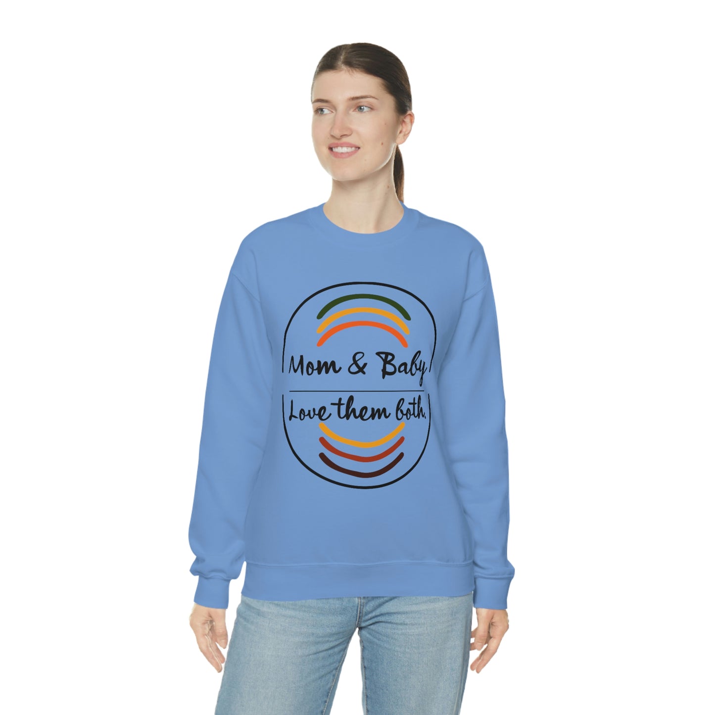 Women's Love Them Both (Black Text) Heavy Blend™ Crewneck Sweatshirt