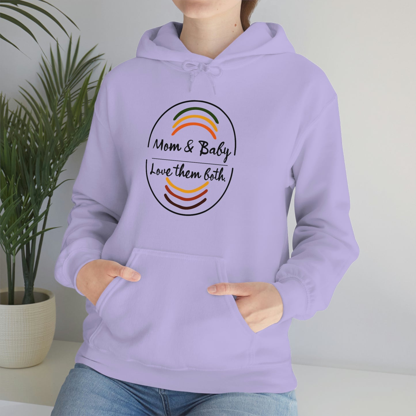 Women's Love Them Both (Black Text) Heavy Blend™ Hooded Sweatshirt