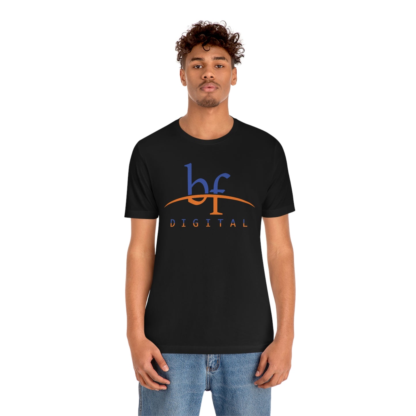 Unisex Blue Fire Digital Network Logo (Blue&Orange) Short Sleeve T-Shirt