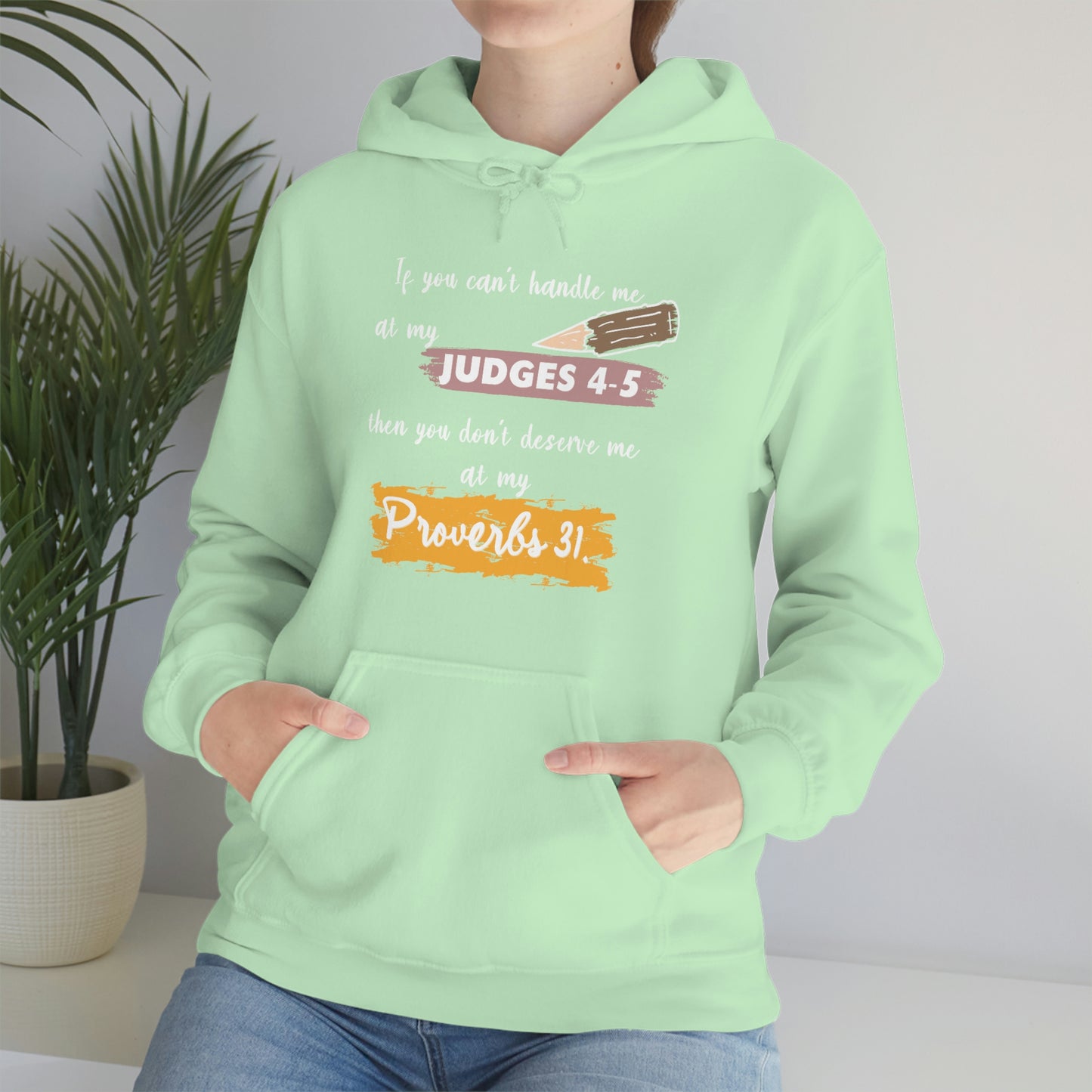 Women's Judges 4-5/Proverbs 31 (White Text) Heavy Blend™ Hooded Sweatshirt