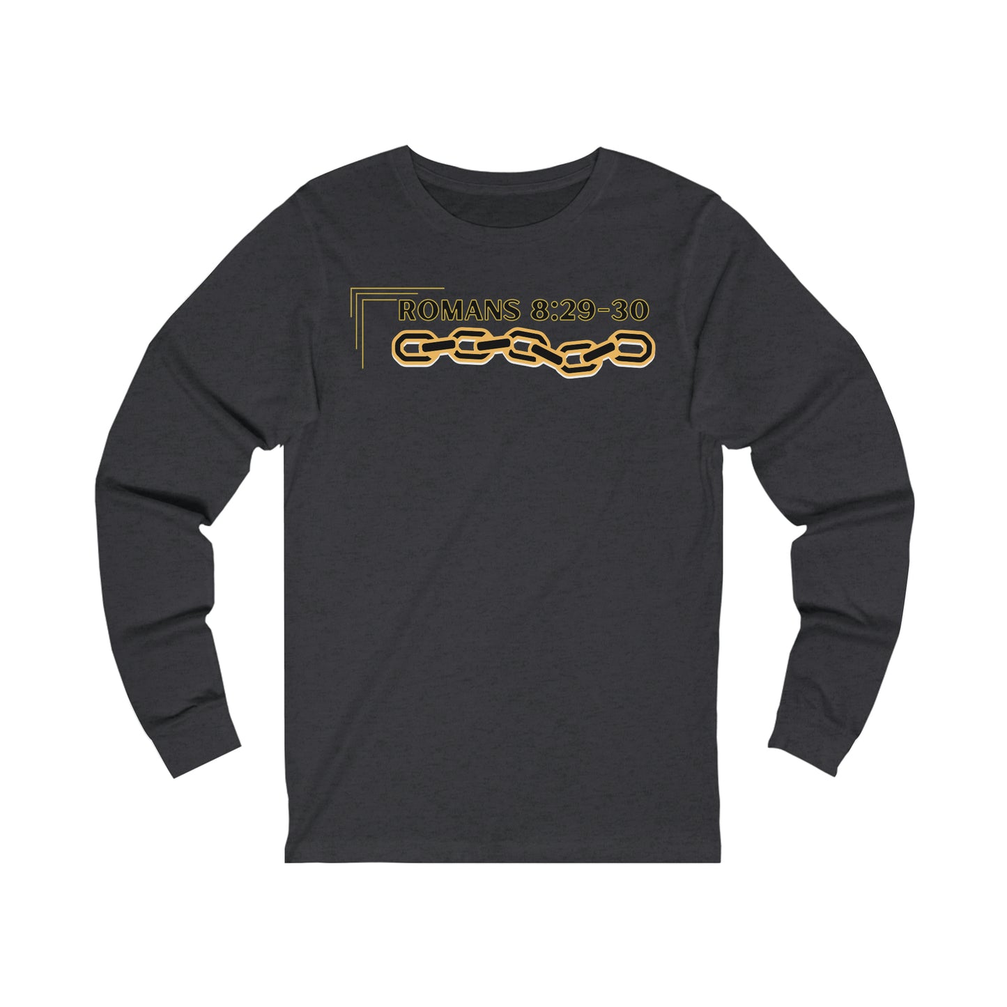 Unisex Golden Chain of Redemption (Romans 8:28-29) [Black] Long Sleeve T-Shirt