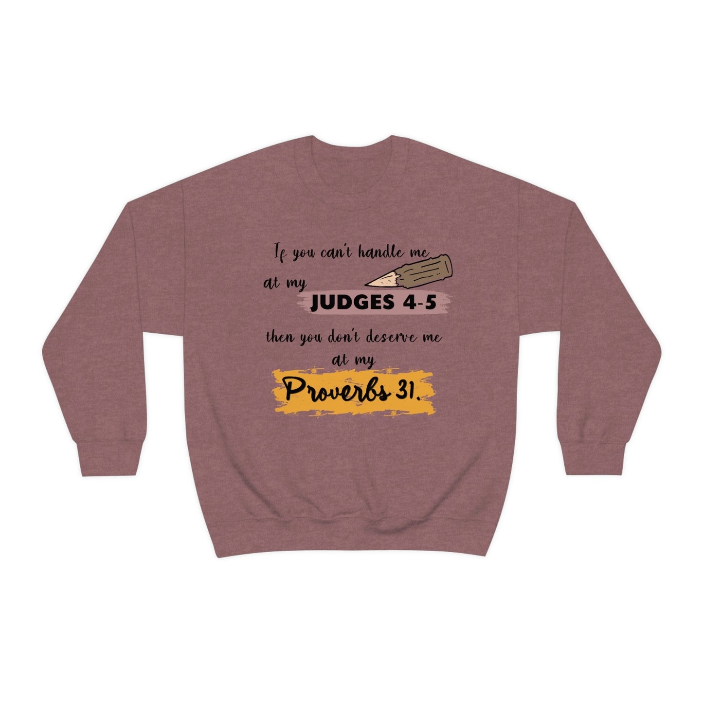 Women's Judges 4-5/Proverbs 31 (Black Text) Heavy Blend™ Crewneck Sweatshirt