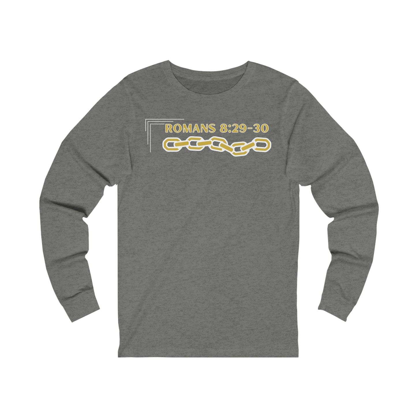 Unisex Golden Chain of Redemption (Romans 8:28-29) [White] Long Sleeve T-Shirt