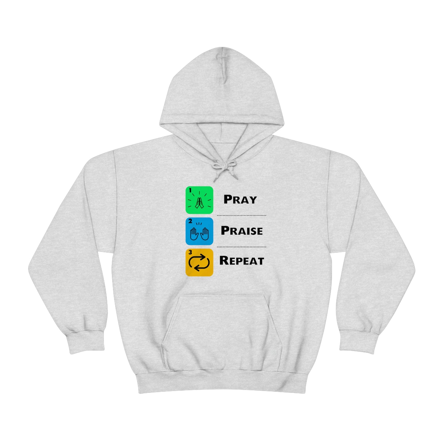 Unisex Pray, Praise, Repeat Heavy Blend™ Hooded Sweatshirt (Palette 2)