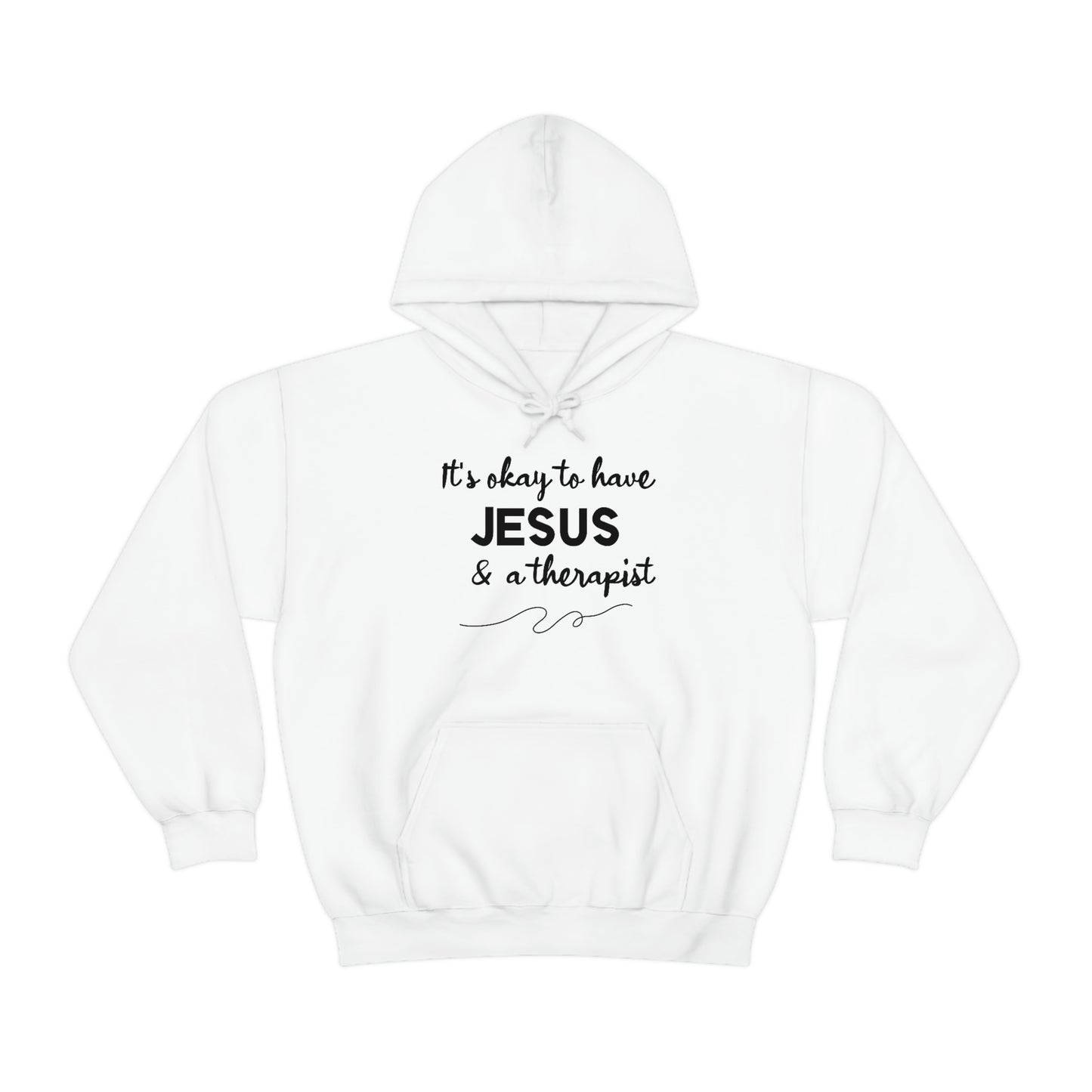 Women's Jesus & A Therapist (Black Text) Heavy Blend™ Hooded Sweatshirt