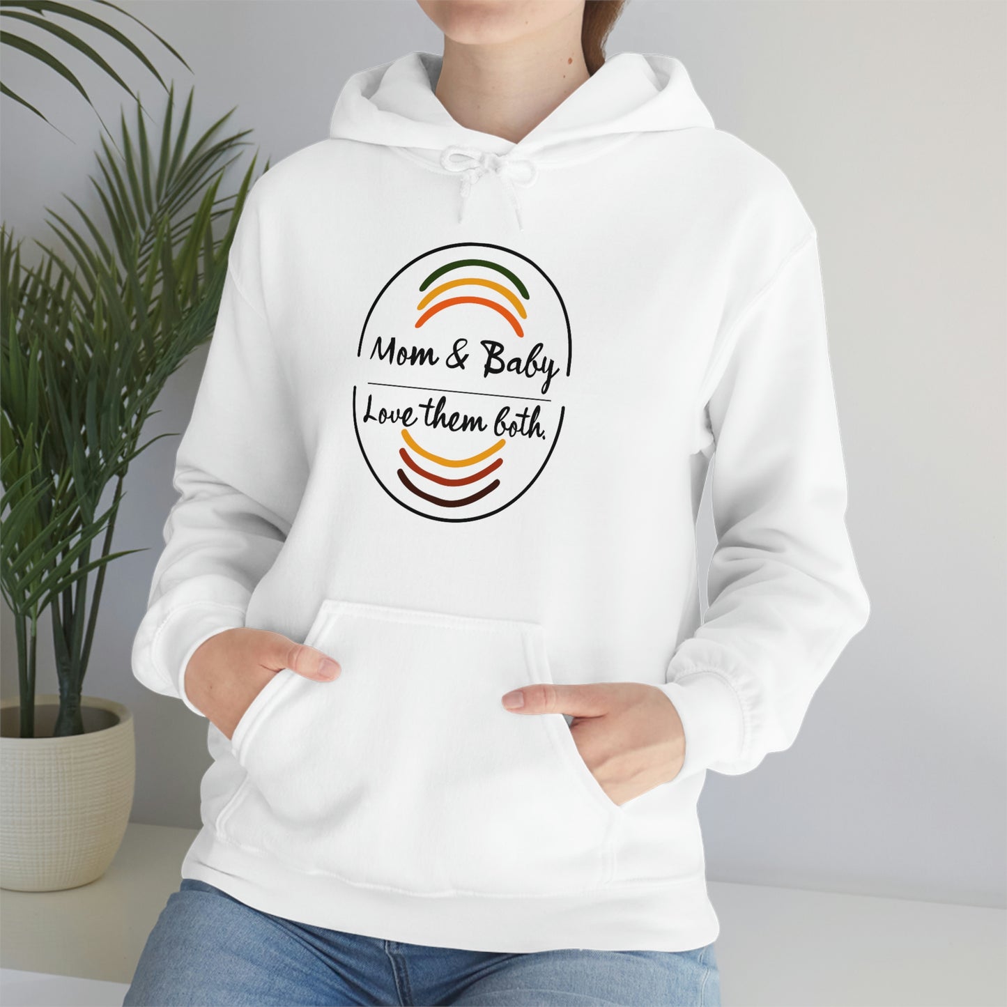 Women's Love Them Both (Black Text) Heavy Blend™ Hooded Sweatshirt