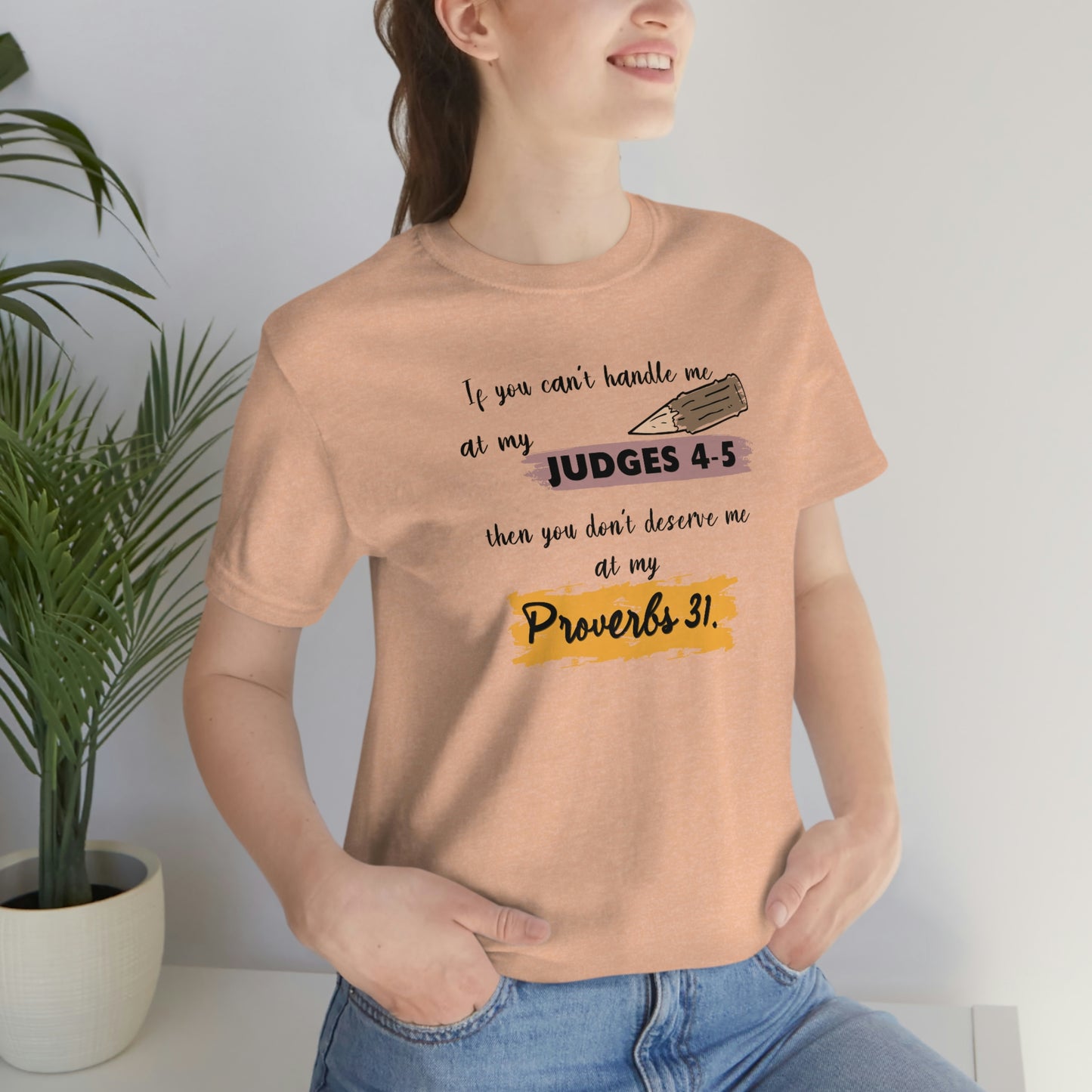 Women's Judges 4-5/Proverbs 31 (Black Text) Short Sleeve T-Shirt