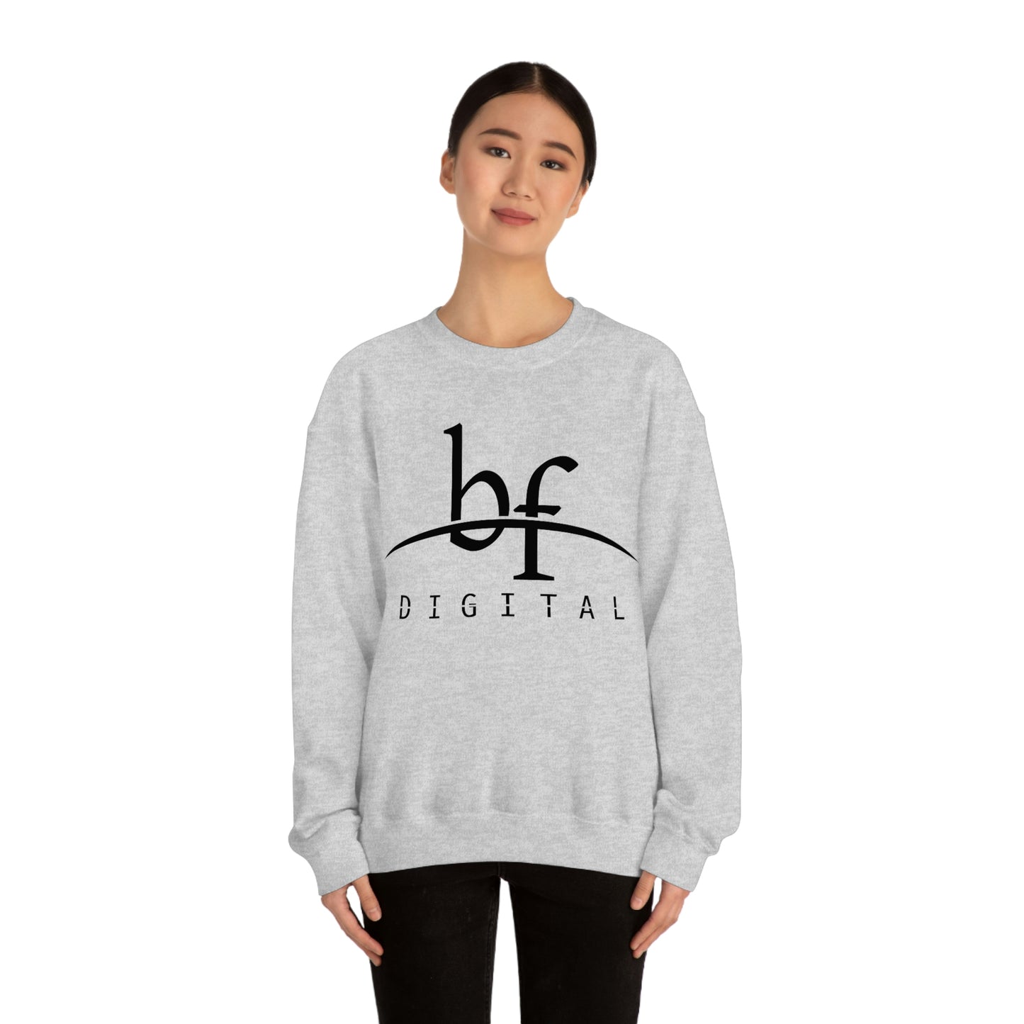 Unisex Blue Fire Digital Network Logo (Black) Heavy Blend™ Crewneck Sweatshirt