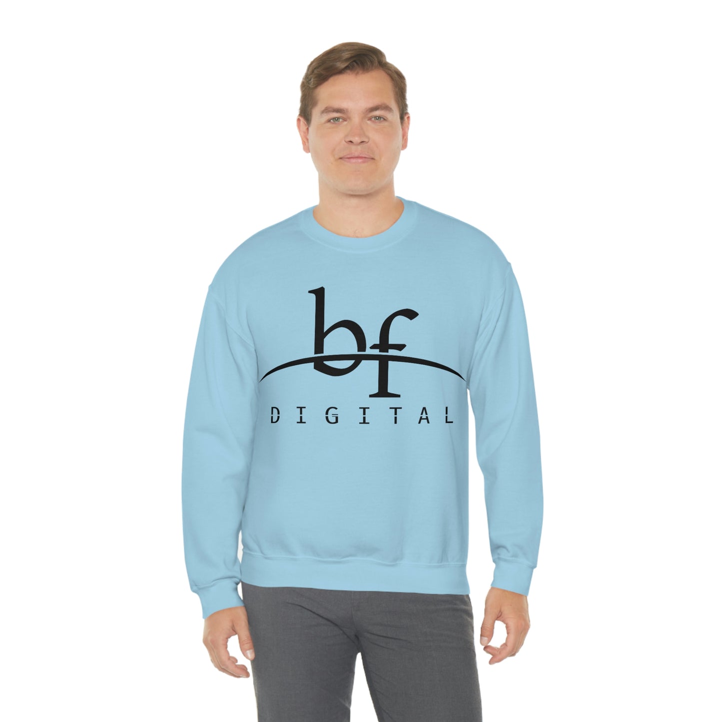 Unisex Blue Fire Digital Network Logo (Black) Heavy Blend™ Crewneck Sweatshirt